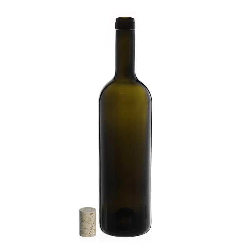 750 ml Bottiglia da vino 'Golia', verde antico, vetro, imboccatura: fascetta