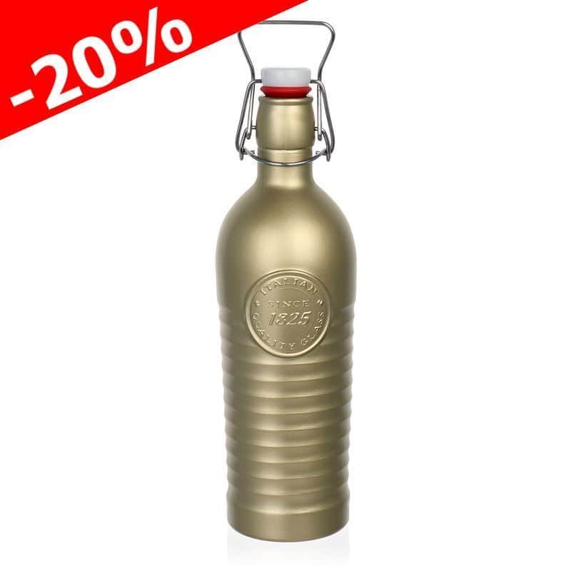 1200 ml Bottiglia di vetro 'Officina 1825', oro, imboccatura: tappo meccanico