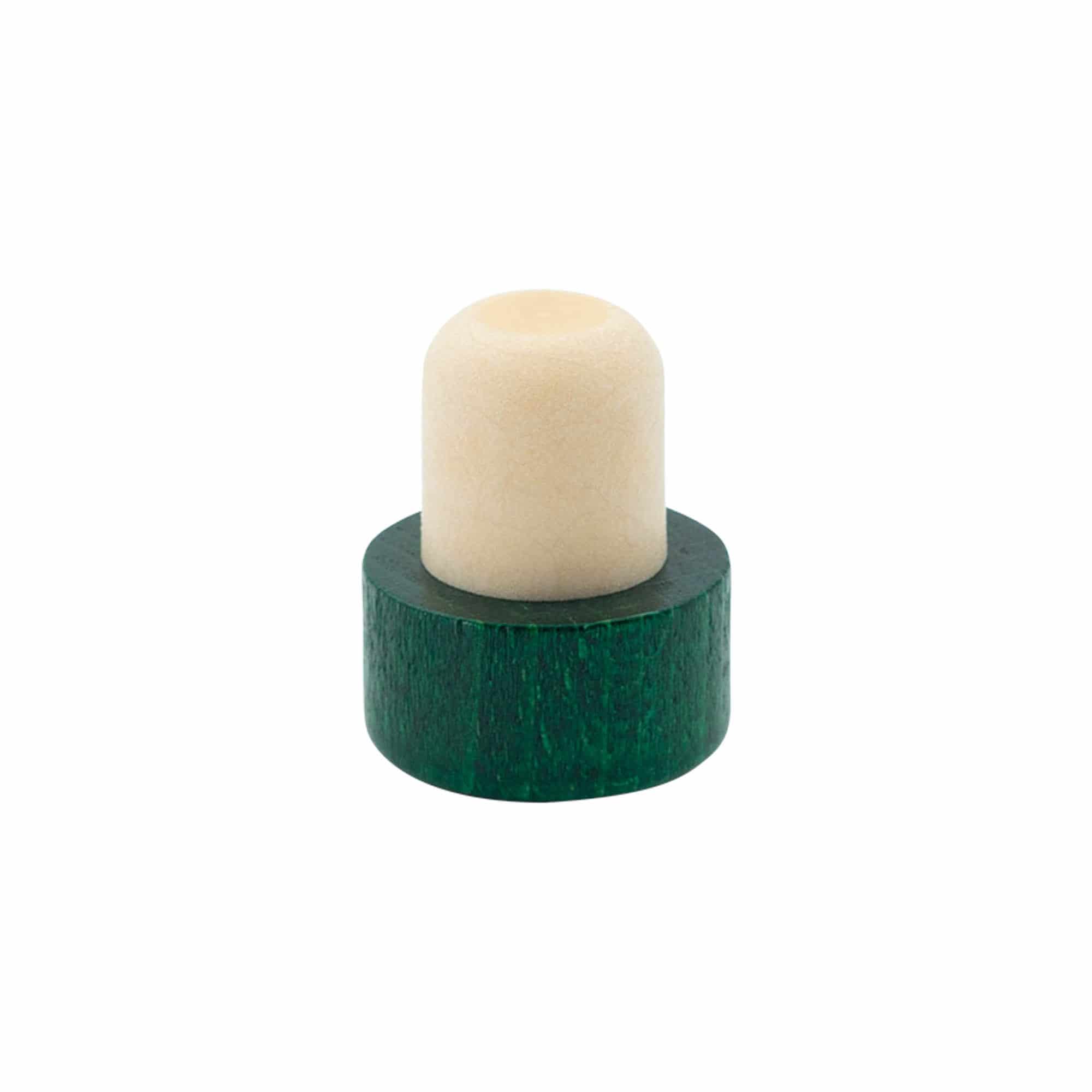 Tappo a fungo 19 mm, legno, verde, per imboccatura: fascetta