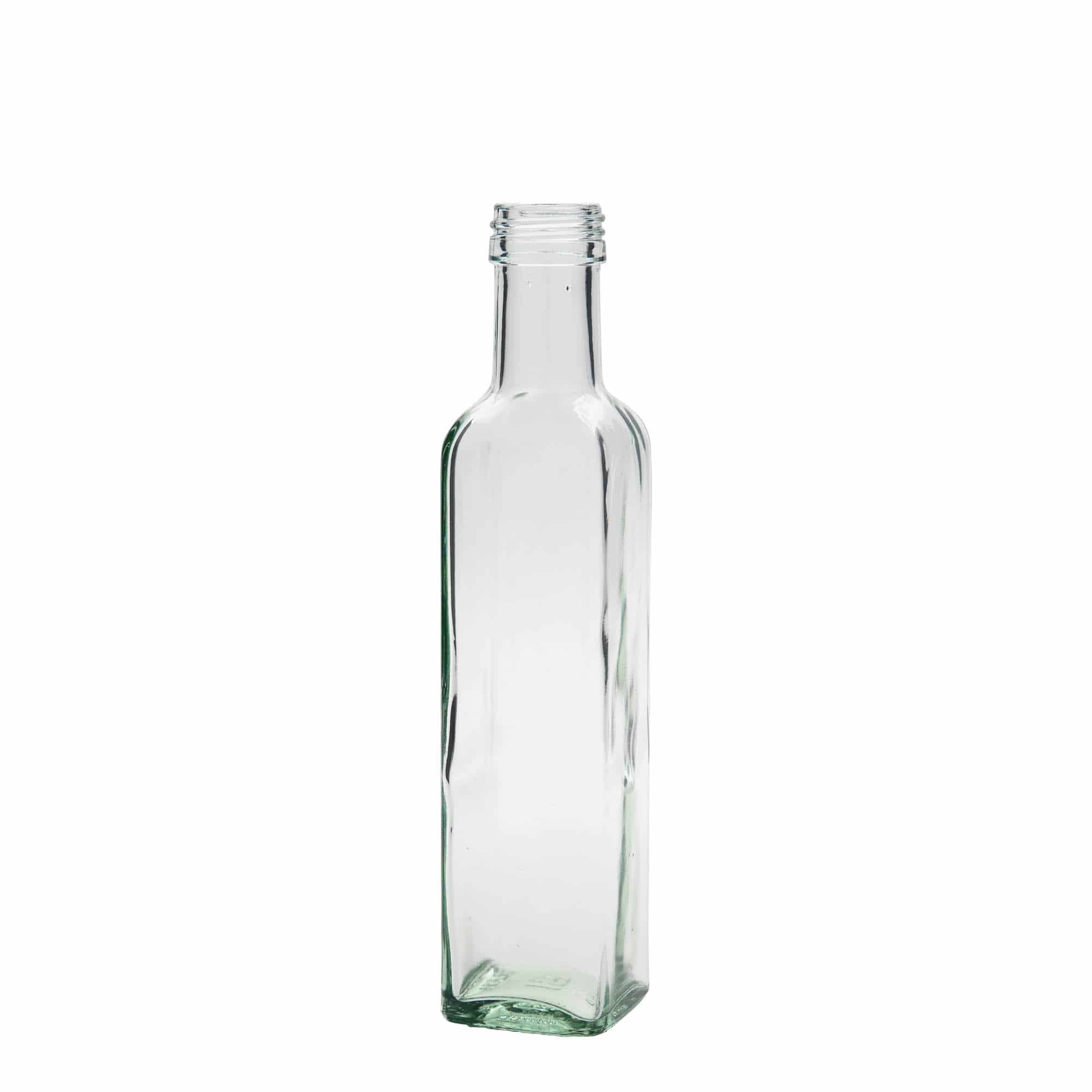 250 ml Bottiglia 'Marasca', vetro, quadrata, imboccatura: PP 31,5