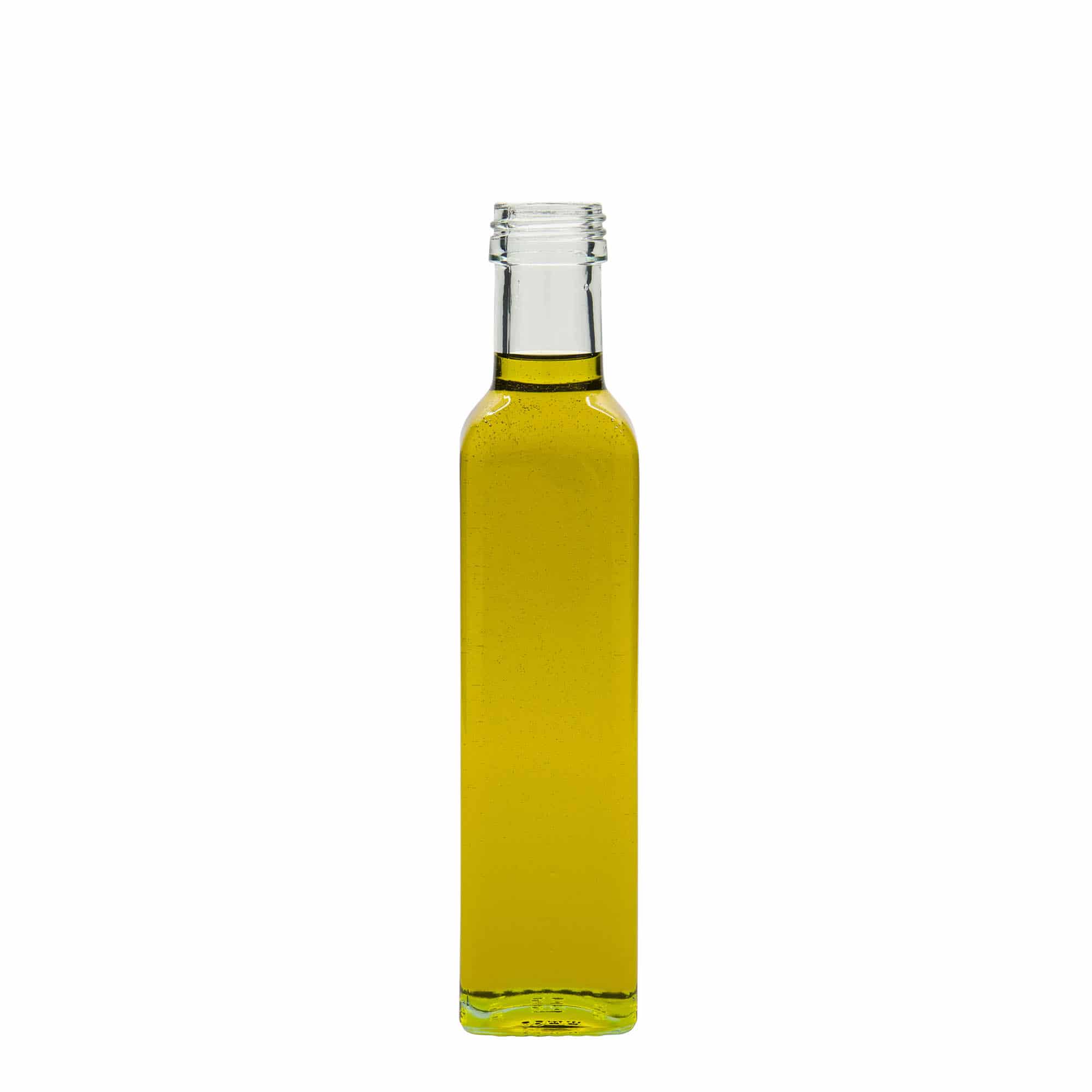 250 ml Bottiglia 'Marasca', vetro, quadrata, imboccatura: PP 31,5