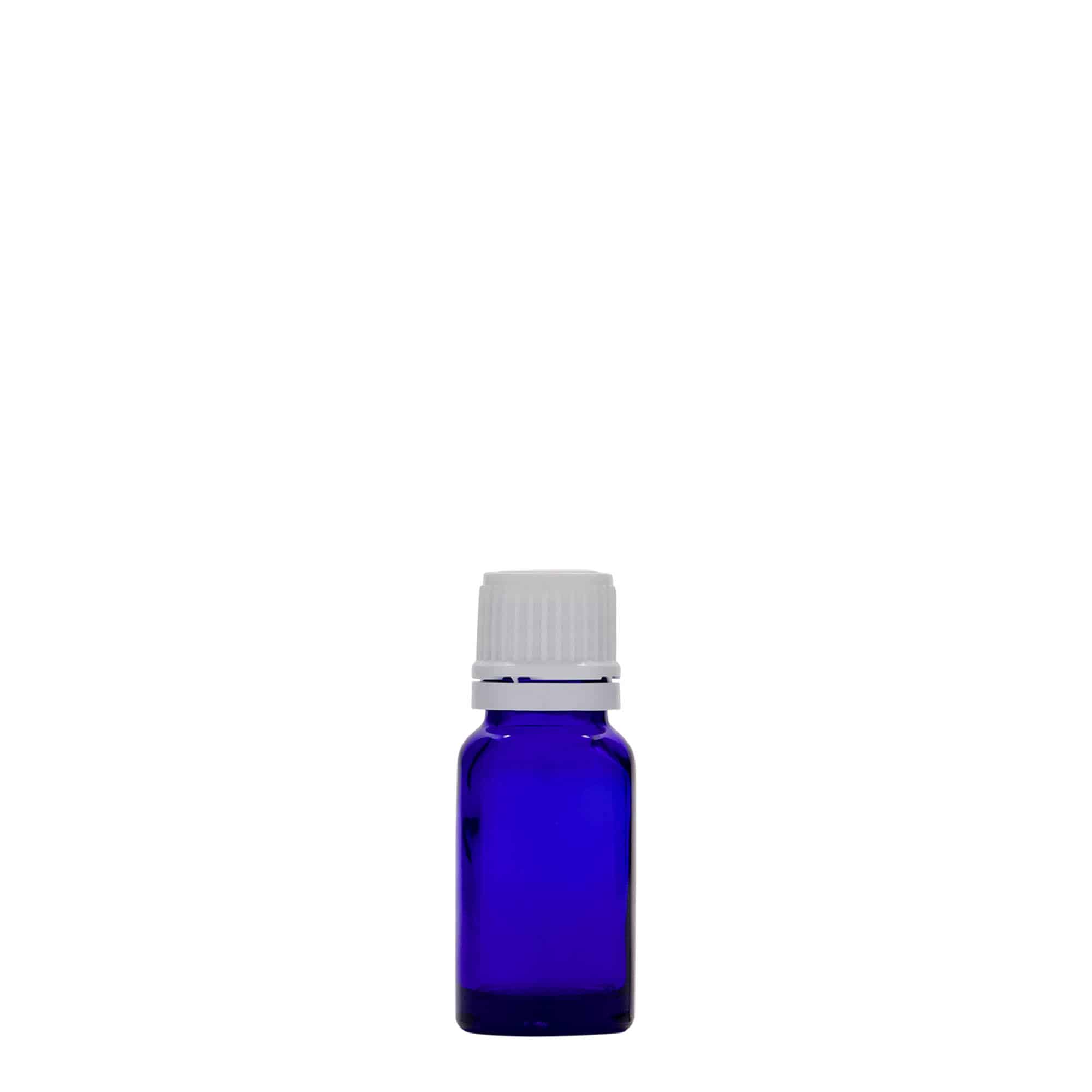 10 ml Boccetta di vetro, blu reale, imboccatura: DIN 18