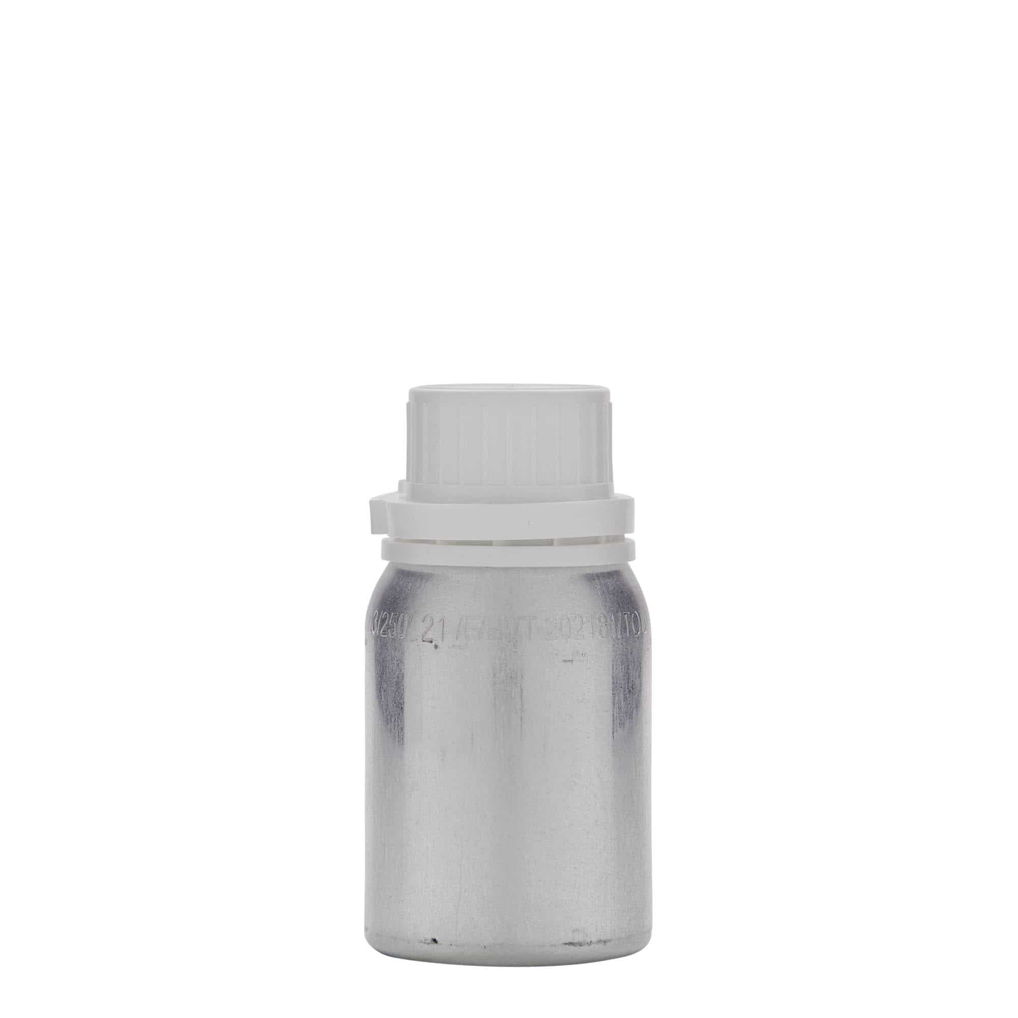 125 ml Bottiglia in alluminio, metallo, argento, imboccatura: DIN 32