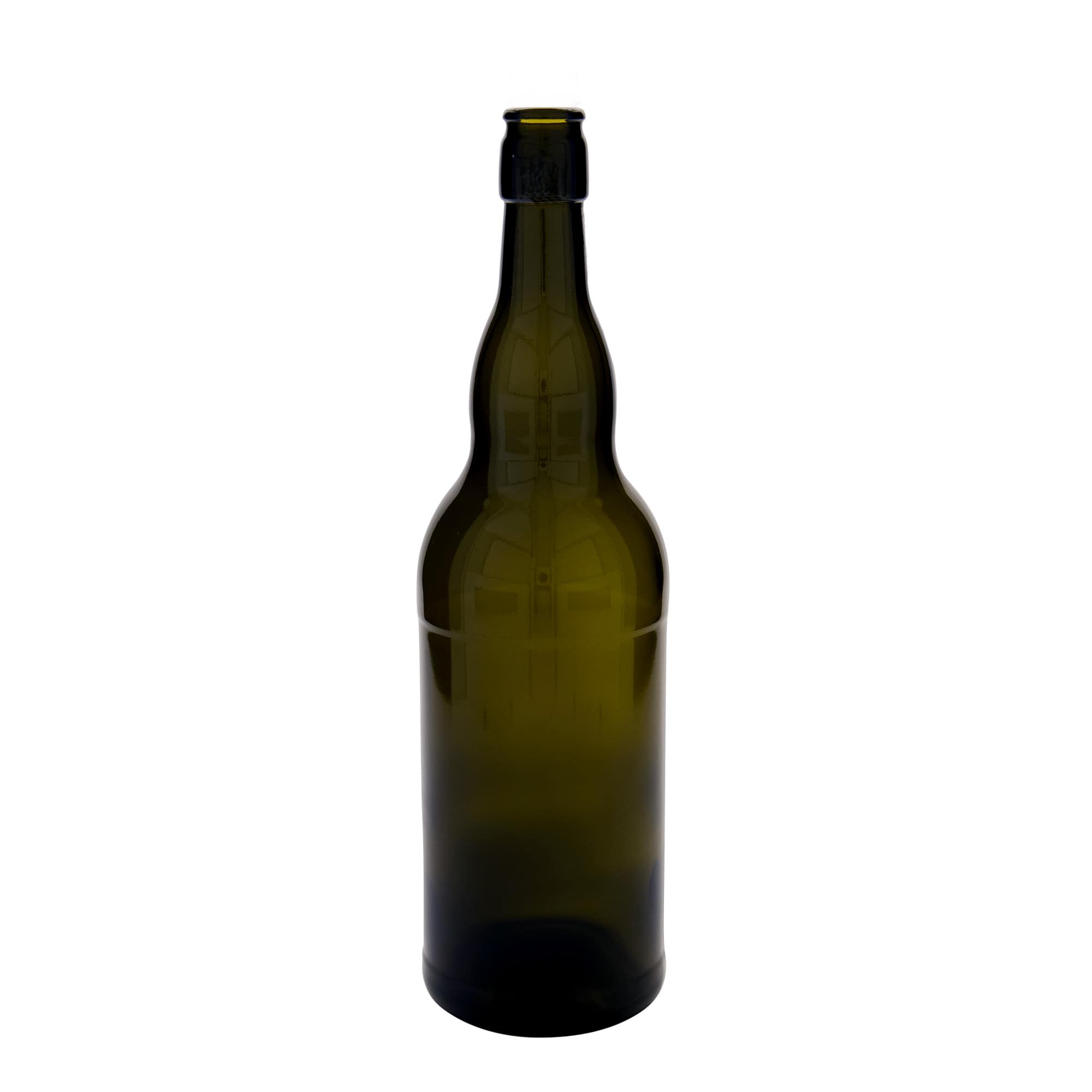 1.000 ml Bottiglia da birra Belga, vetro, verde antico, imboccatura: tappo meccanico