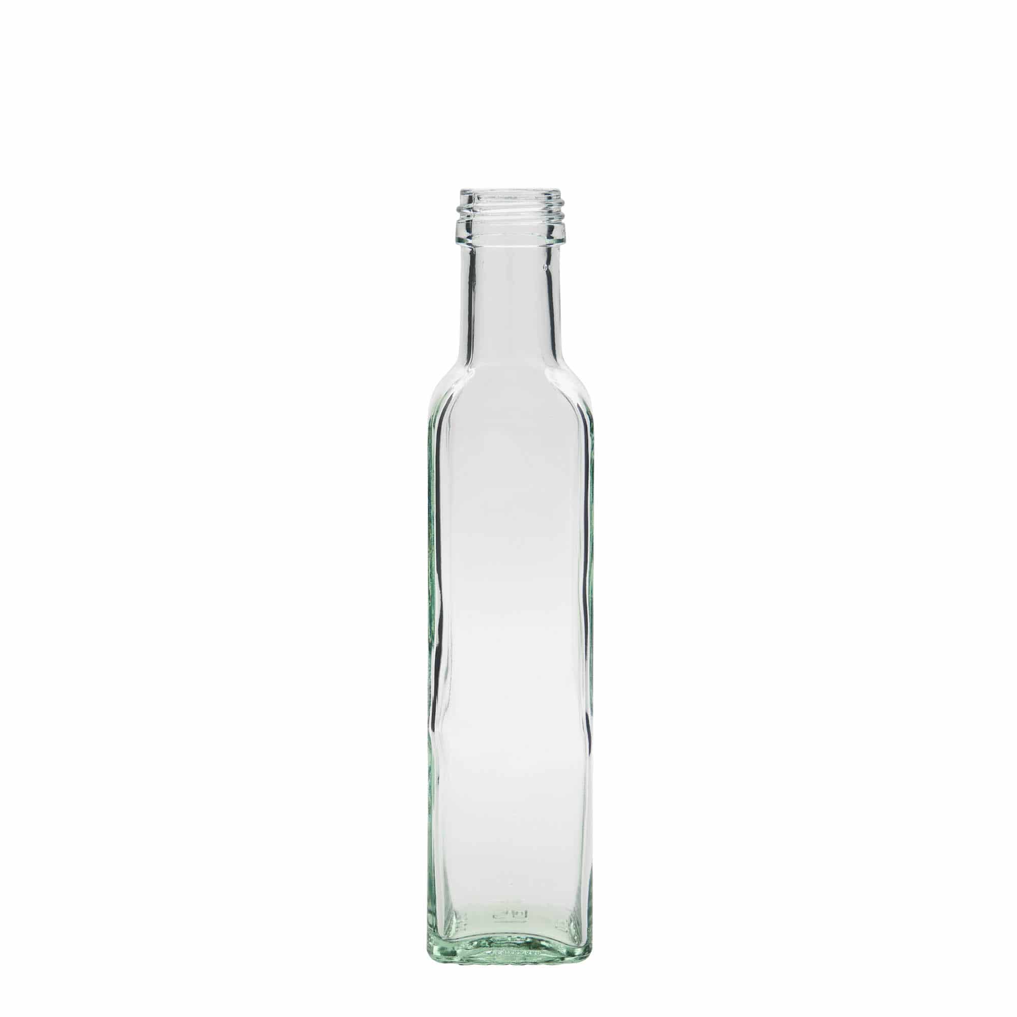 250 ml Bottiglia 'Marasca', vetro, quadrata, imboccatura: PP 31,5