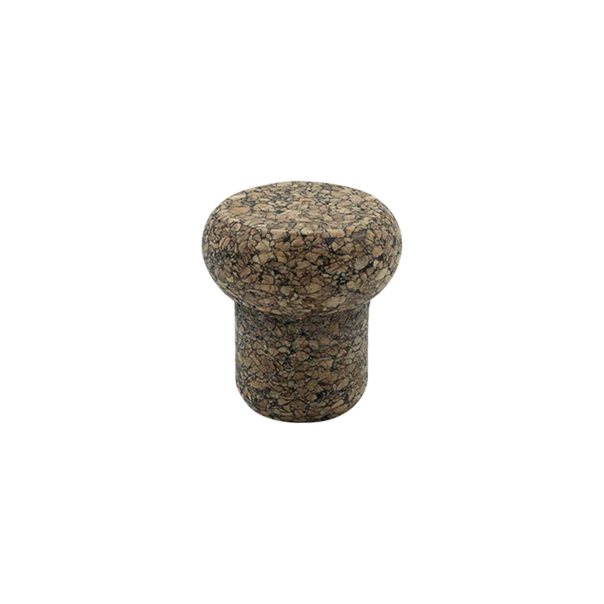 Tappo a fungo 'Barrel' 22,5 mm, Corkcoal, per imboccatura: fascetta