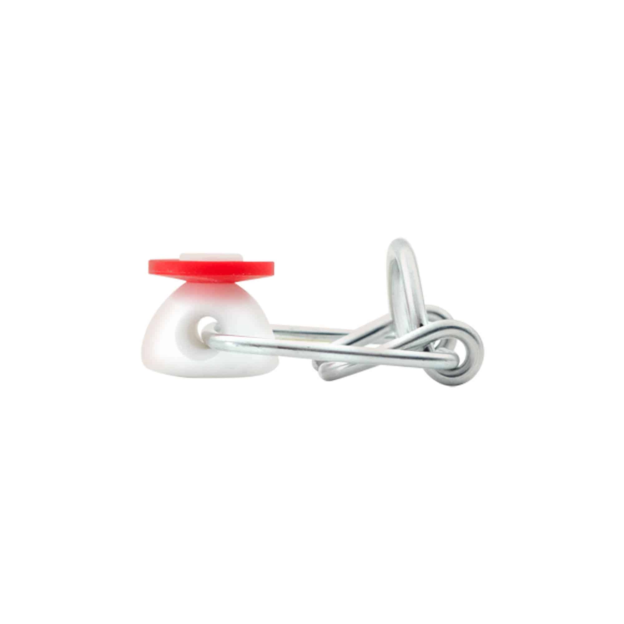 Tappo meccanico mini, plastica, rosso-bianco