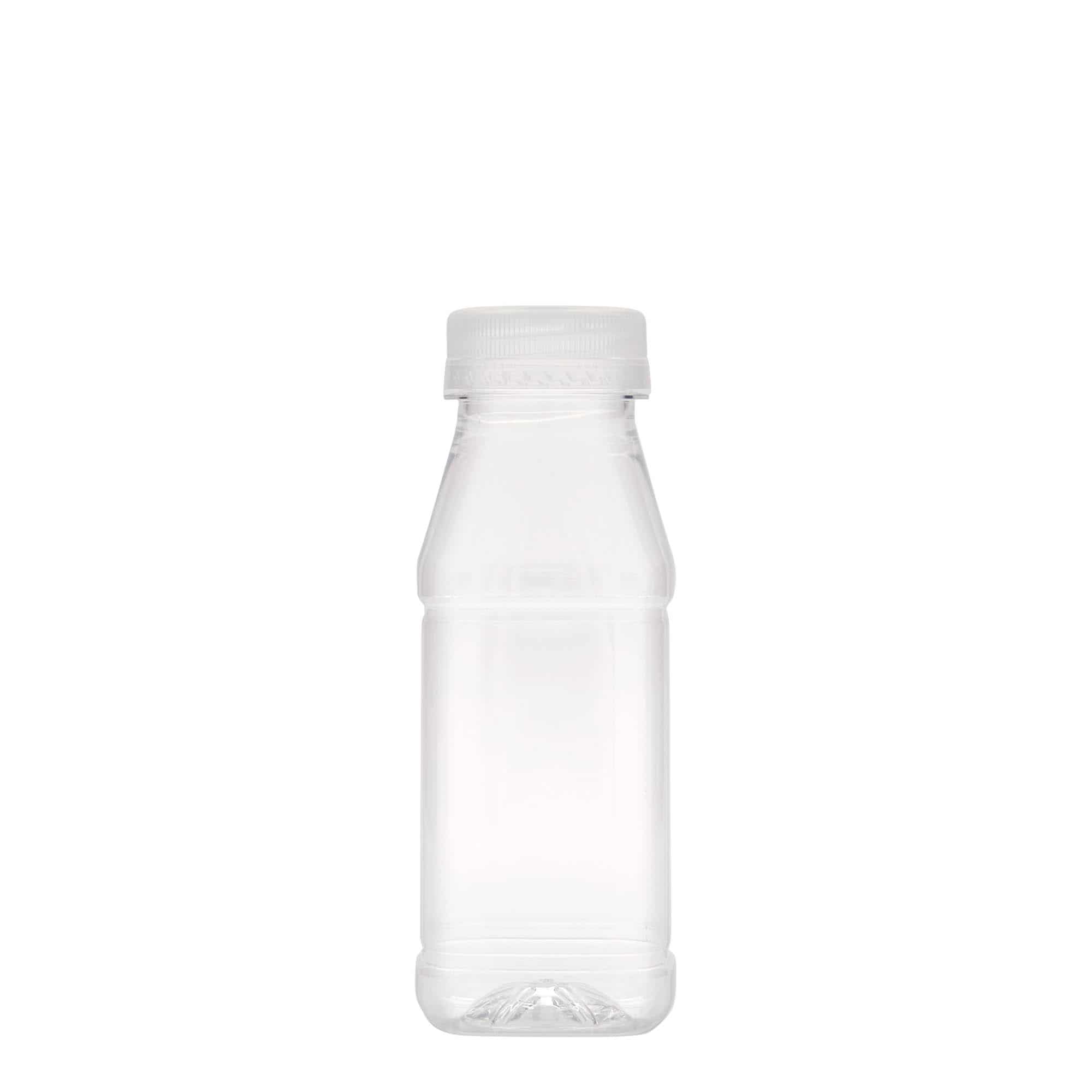 250 ml Bottiglia PET 'Milk and Juice Carré', quadrata, plastica, imboccatura: 38 mm