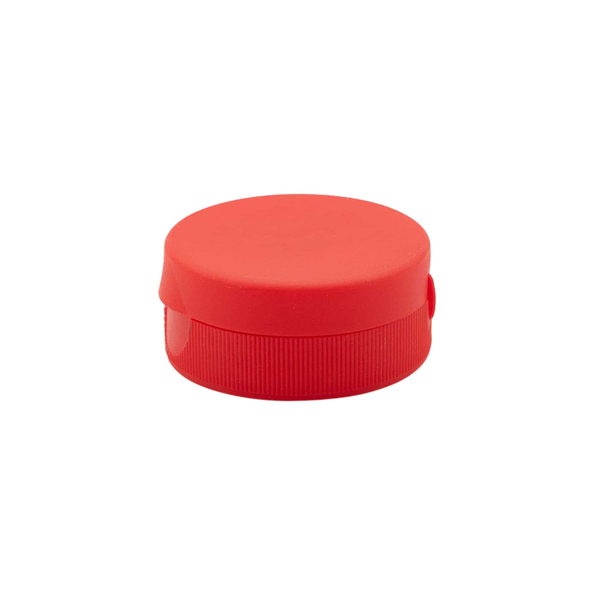 Tappo a vite con cerniera Flip-Top, plastica PP, rosso, per imboccatura: GPI 38/400