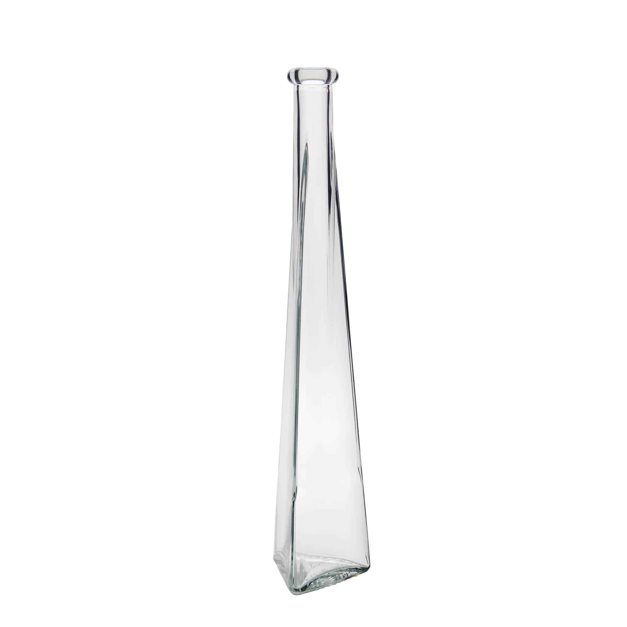 200 ml Bottiglia di vetro 'Dama triangolare', triangolare, imboccatura: fascetta