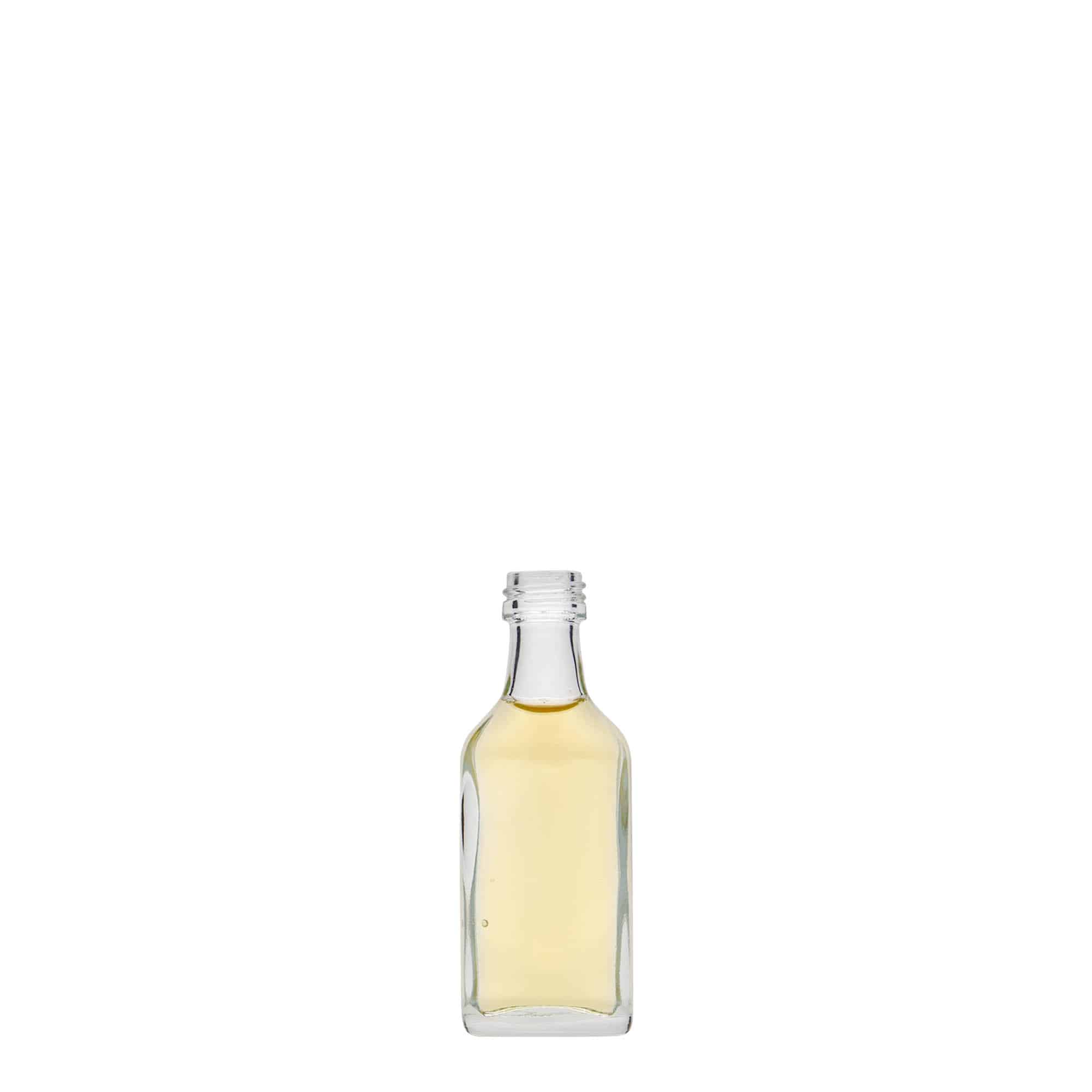 20 ml Fiaschetta tascabile, rettangolare, vetro, imboccatura: PP 18