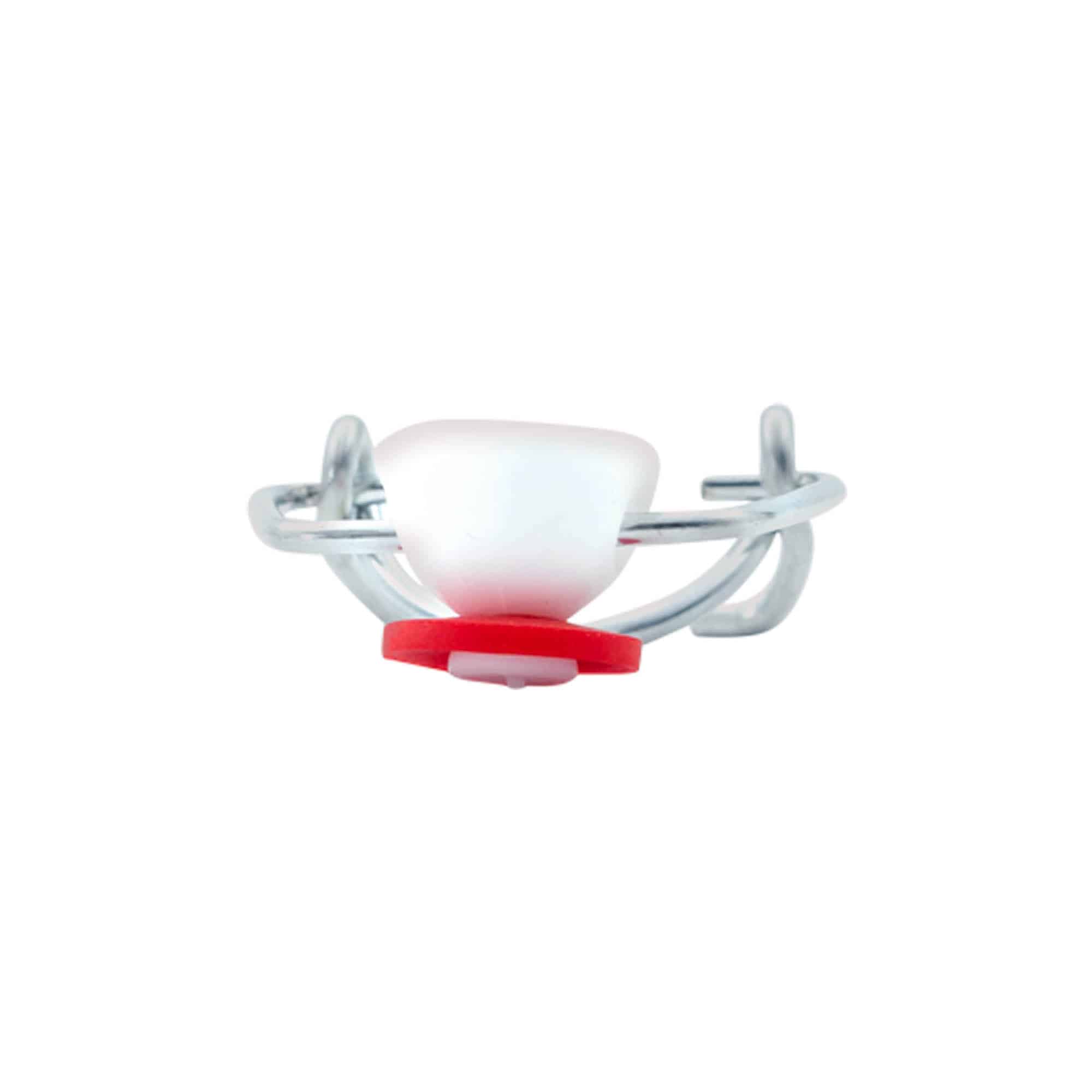 Tappo meccanico mini, plastica, rosso-bianco