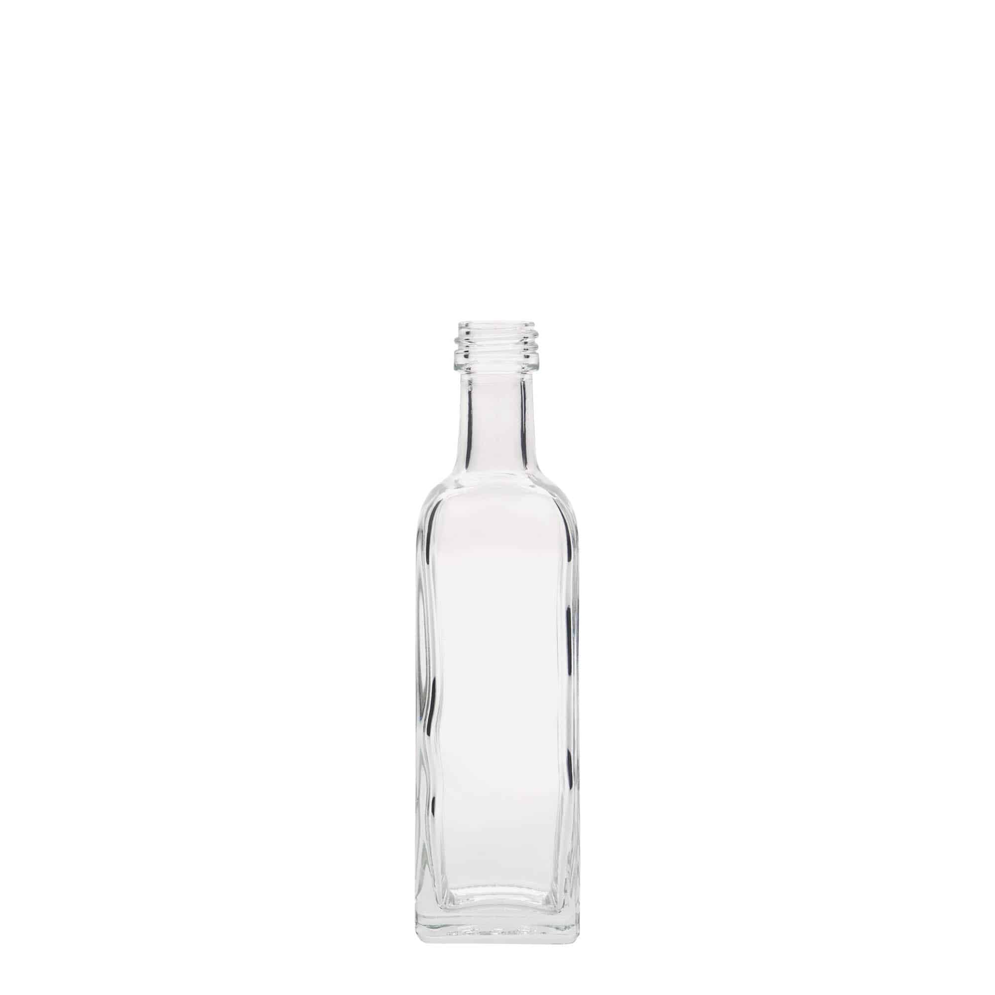 60 ml Bottiglia 'Marasca', vetro, quadrata, imboccatura: PP 18