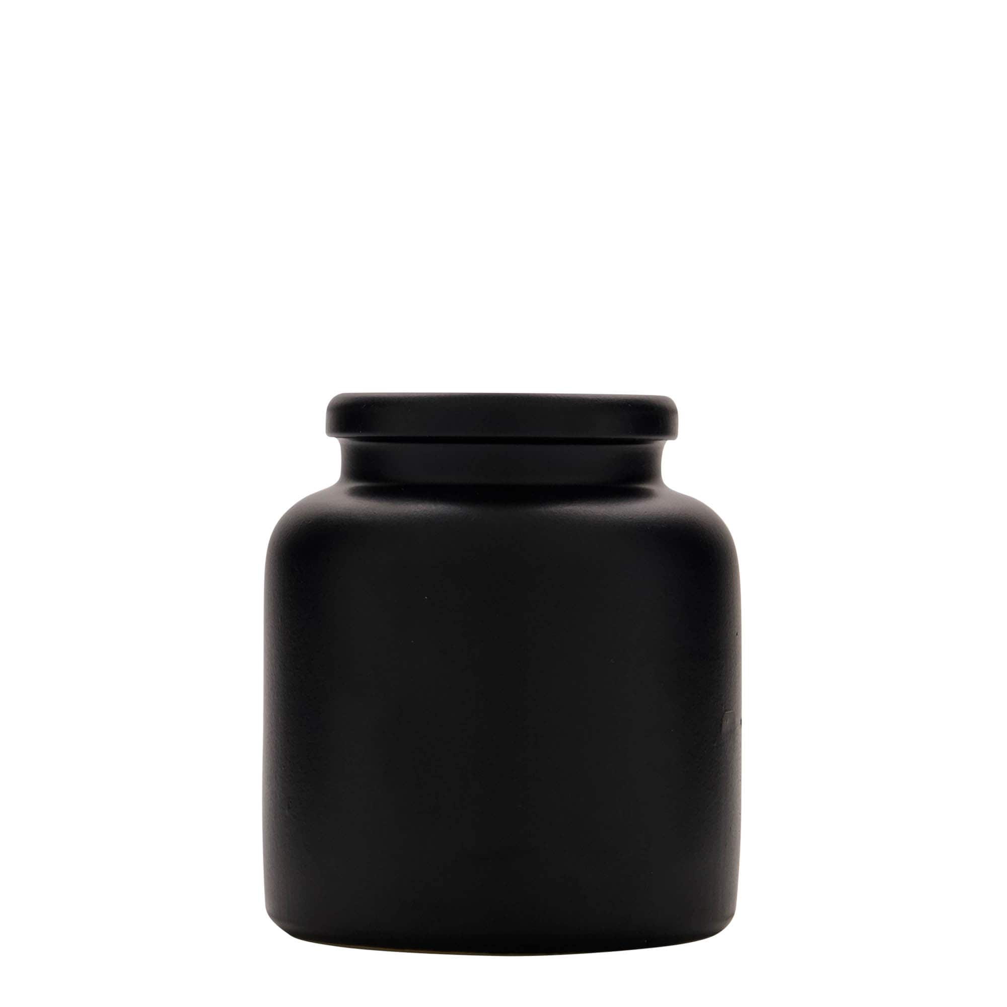 270 ml Vasetto in ceramica/grès, nero, imboccatura: coperchio a calotta