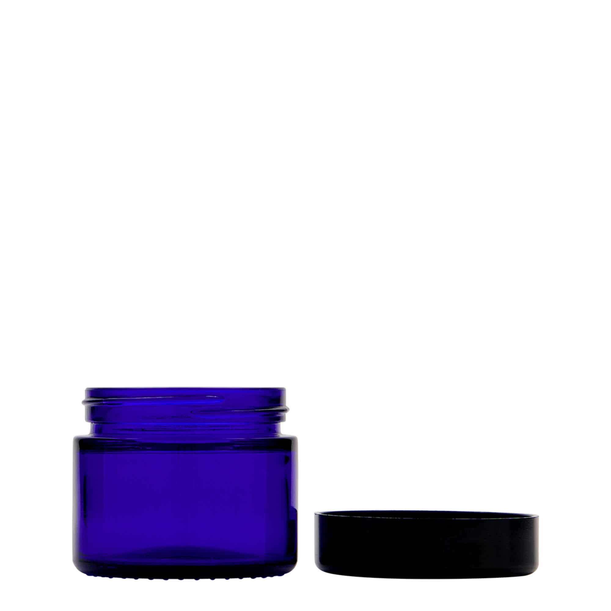 50 ml Contenitore cosmetico 'Blue Edition', vetro, blu reale, imboccatura: a vite