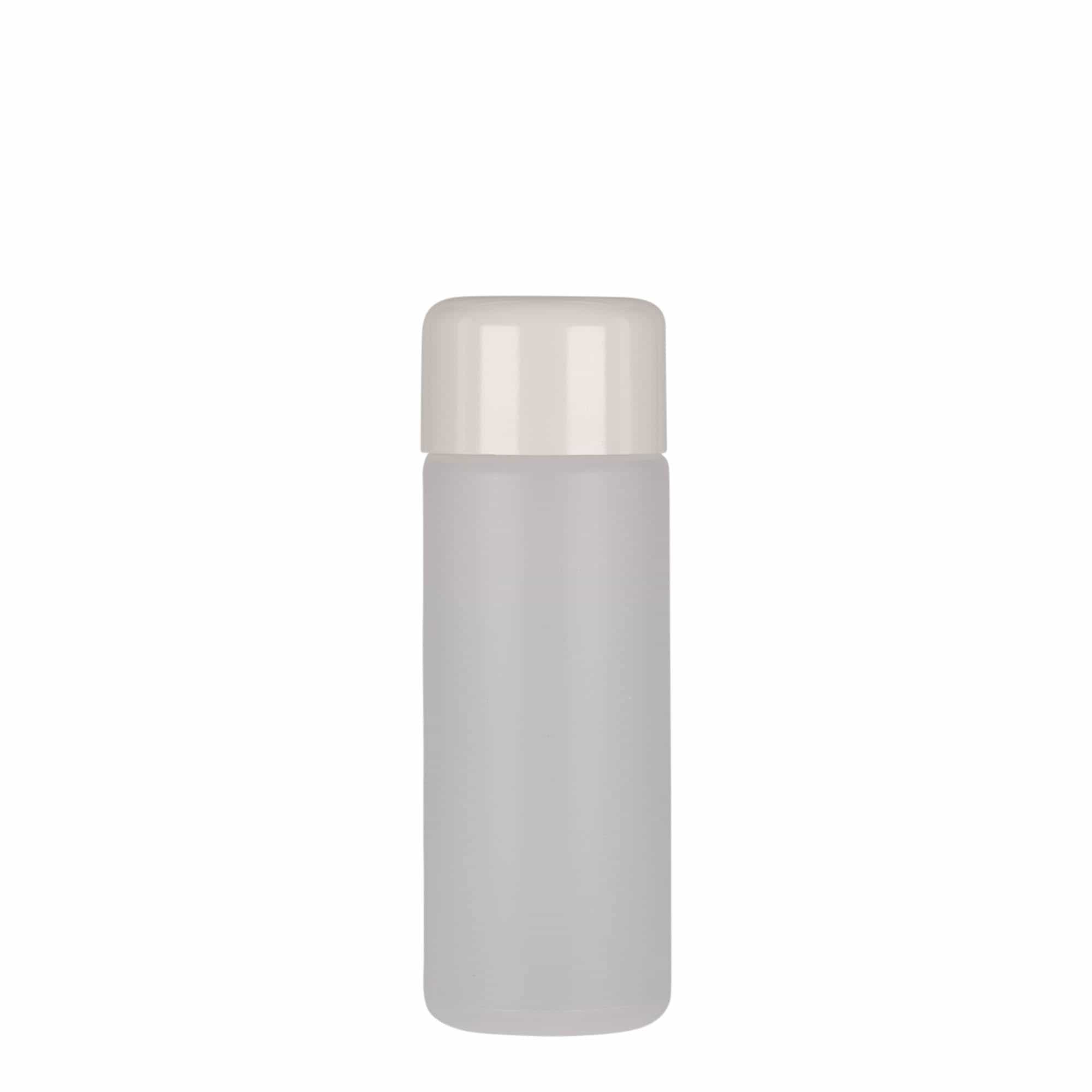 100 ml Bottiglia cilindrica, plastica PE, naturale, imboccatura: a vite