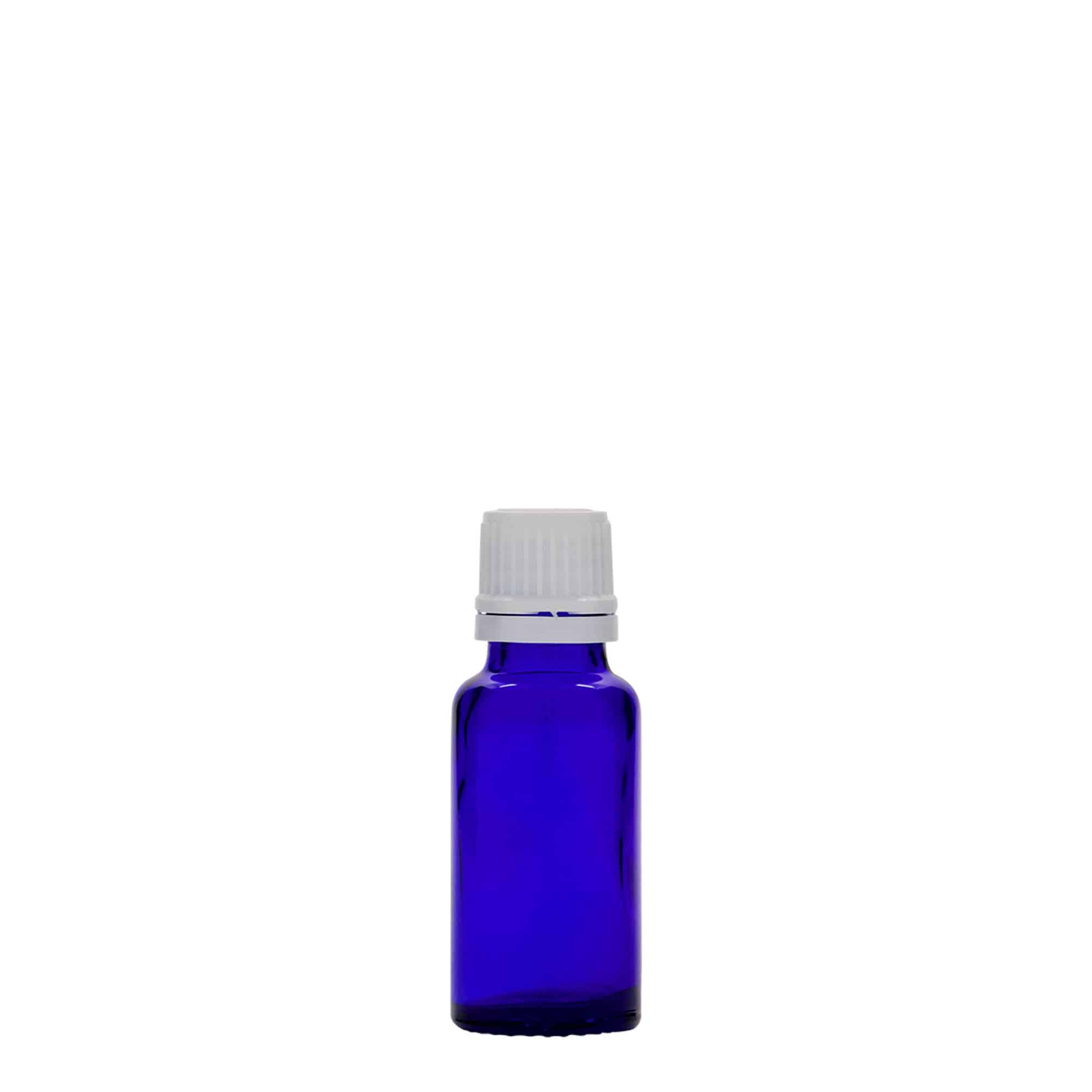 20 ml Boccetta di vetro, blu reale, imboccatura: DIN 18