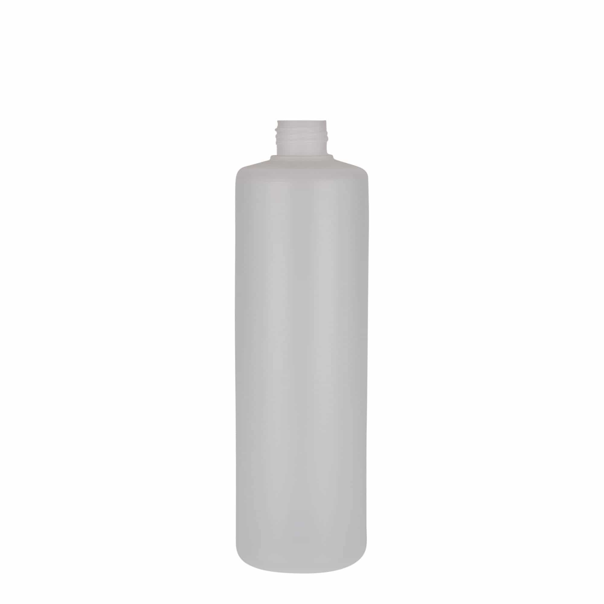 500 ml Bottiglia cilindrica, plastica PE, naturale, imboccatura: a vite