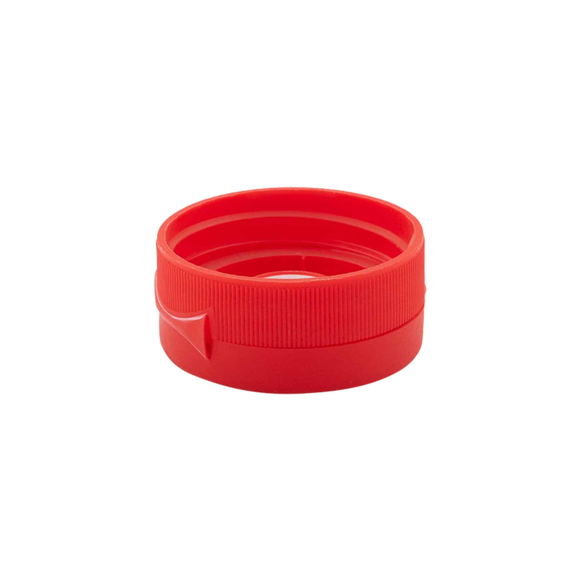 Tappo a vite con cerniera Flip-Top, plastica PP, rosso, per imboccatura: GPI 38/400