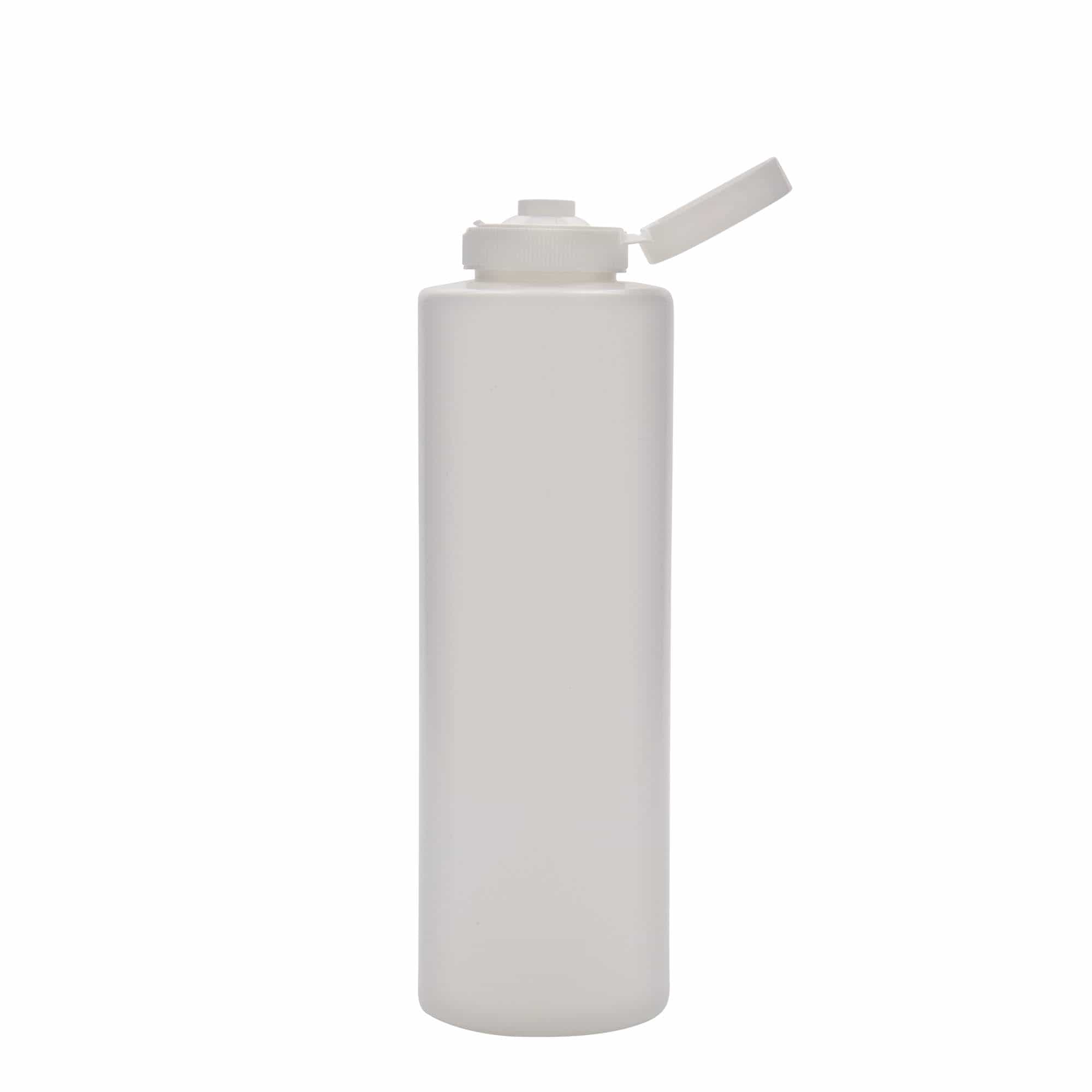 500 ml Bottiglia per salse, plastica LDPE, bianco, imboccatura: GPI 38/400