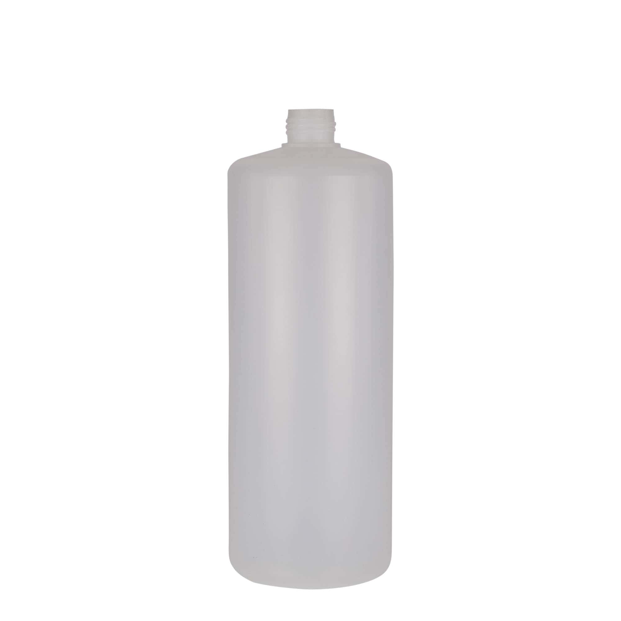 1.000 ml Bottiglia cilindrica, plastica PE, naturale, imboccatura: a vite