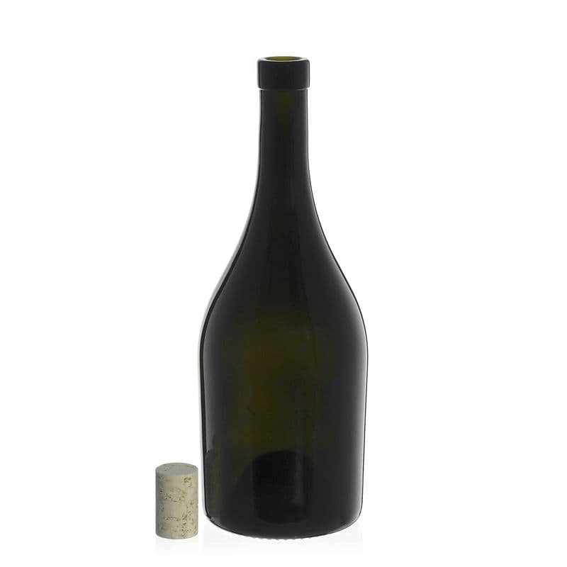750 ml Bottiglia per vino 'Exclusive', verde antico, vetro, imboccatura: fascetta