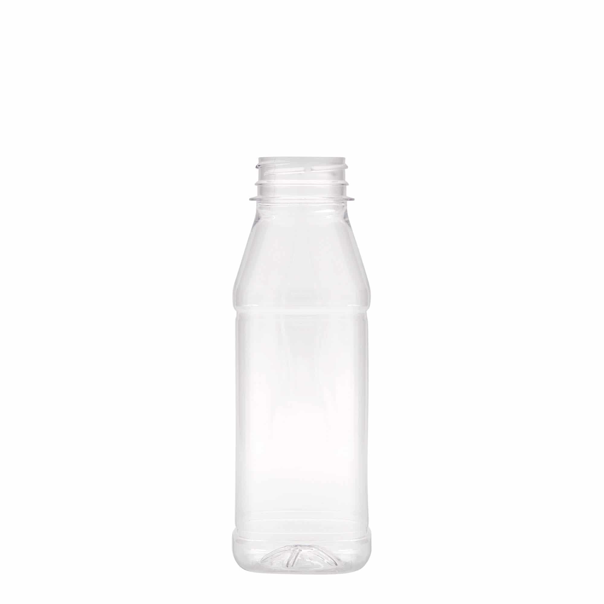 330 ml Bottiglia PET 'Milk and Juice Carré', quadrata, plastica, imboccatura: 38 mm