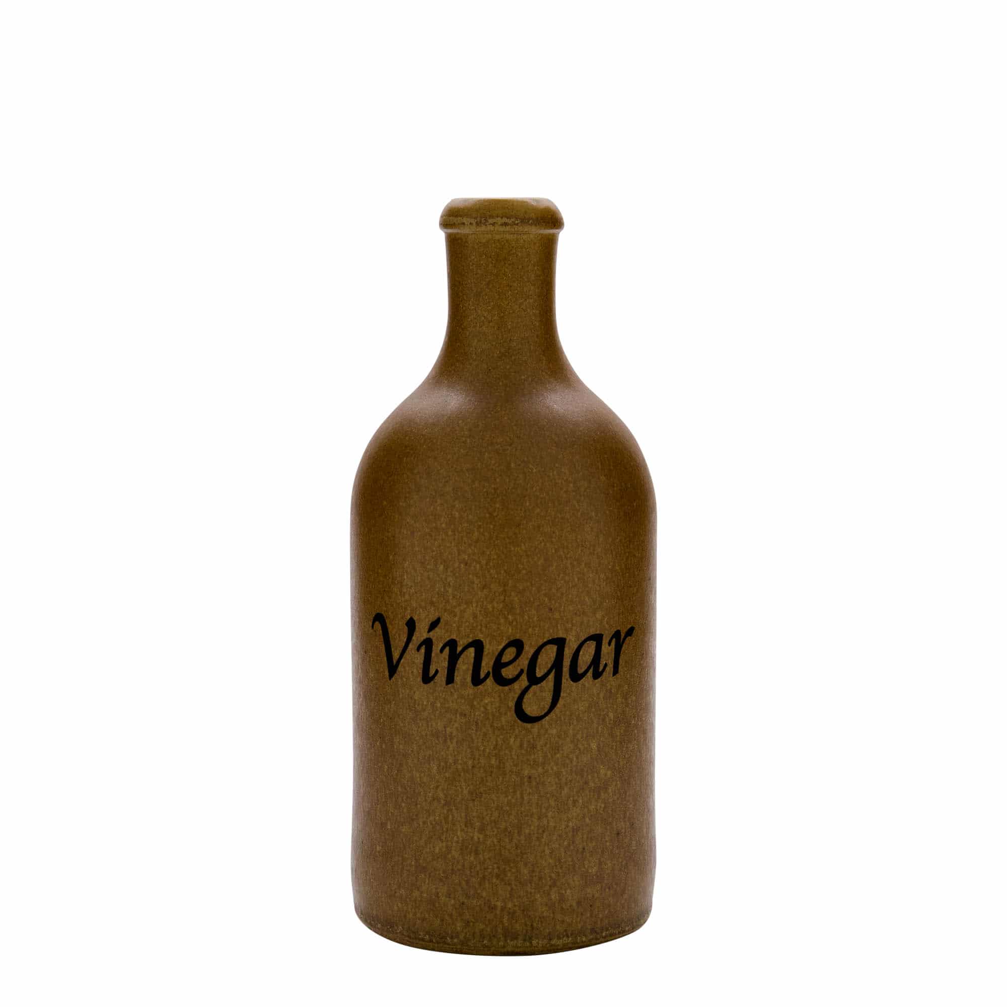 500 ml Bottiglia in ceramica, motivo: Vinegar, ceramica grès, marrone-cristallo, imboccatura: fascetta