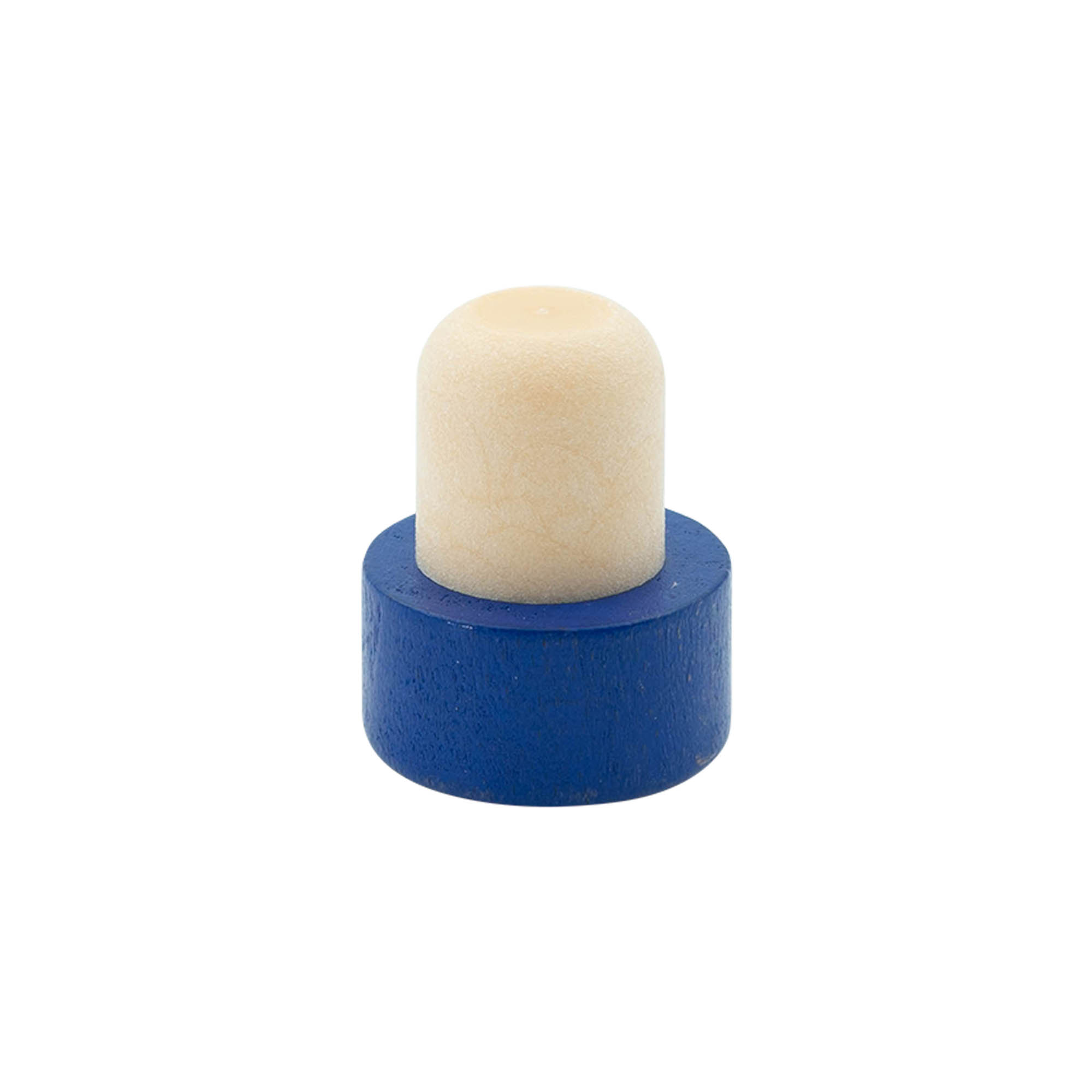 Tappo a fungo 19 mm, legno, blu, per imboccatura: fascetta