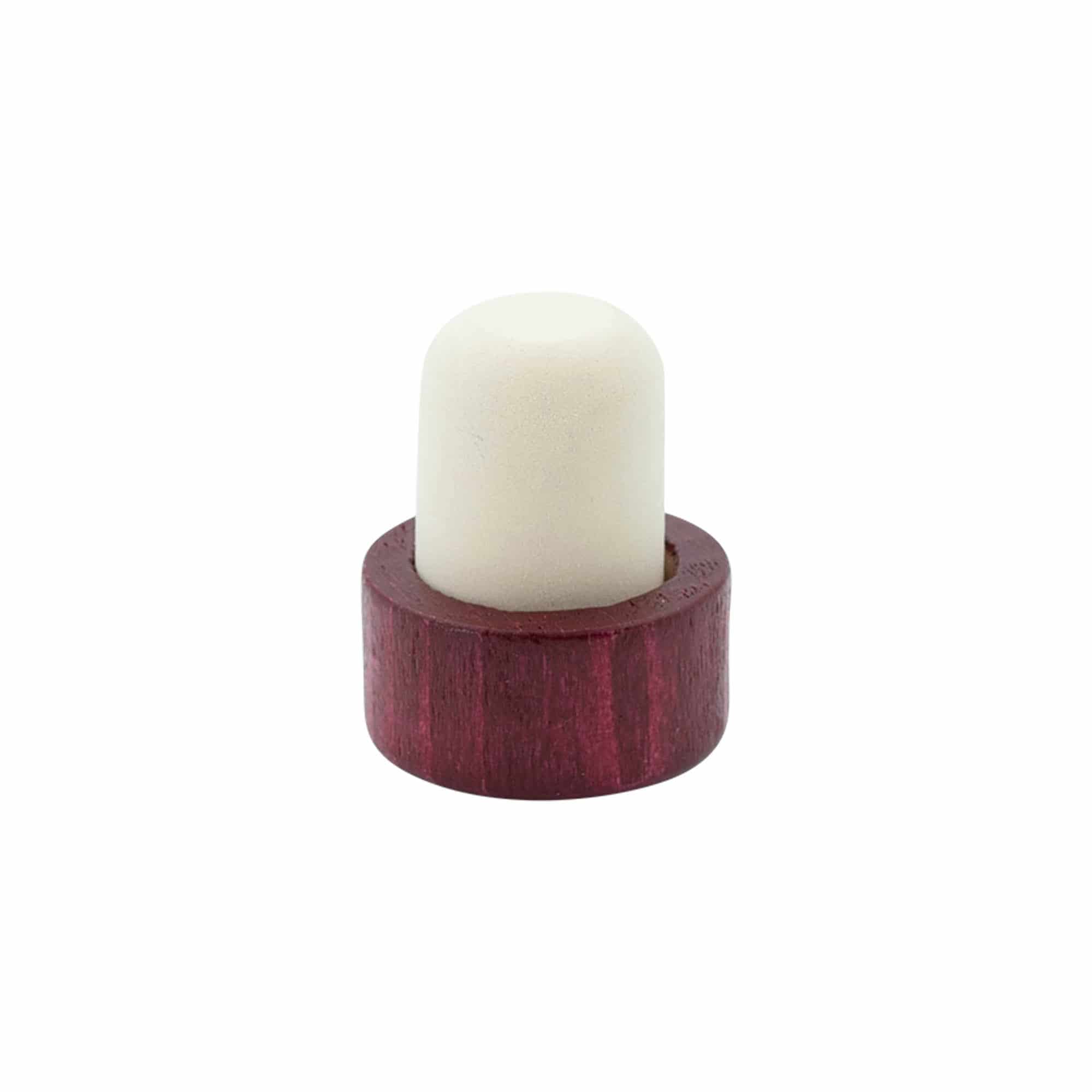 Tappo a fungo 19 mm, legno, bordeaux, per imboccatura: fascetta