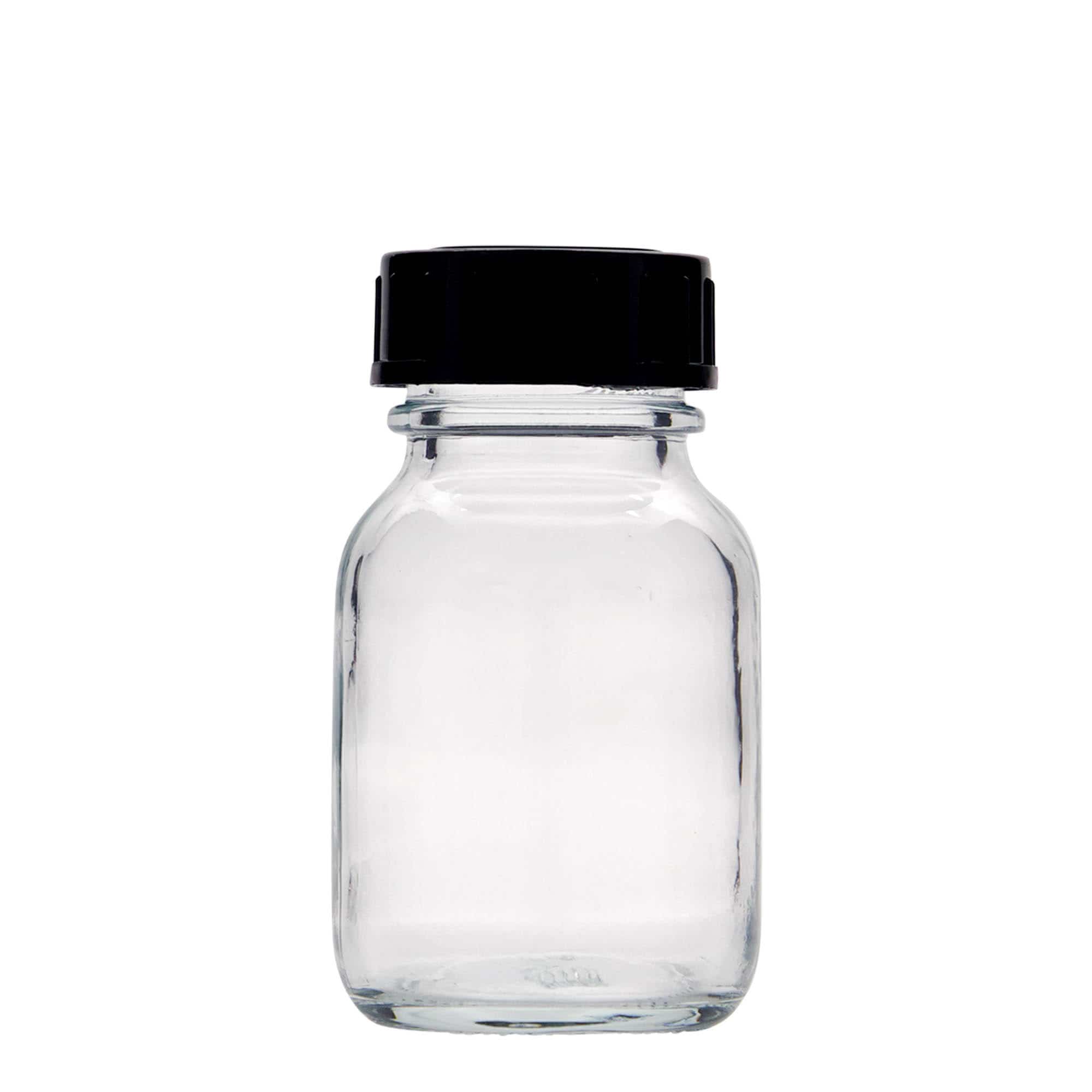 50 ml Vasetto di vetro a bocca larga, imboccatura: DIN 32