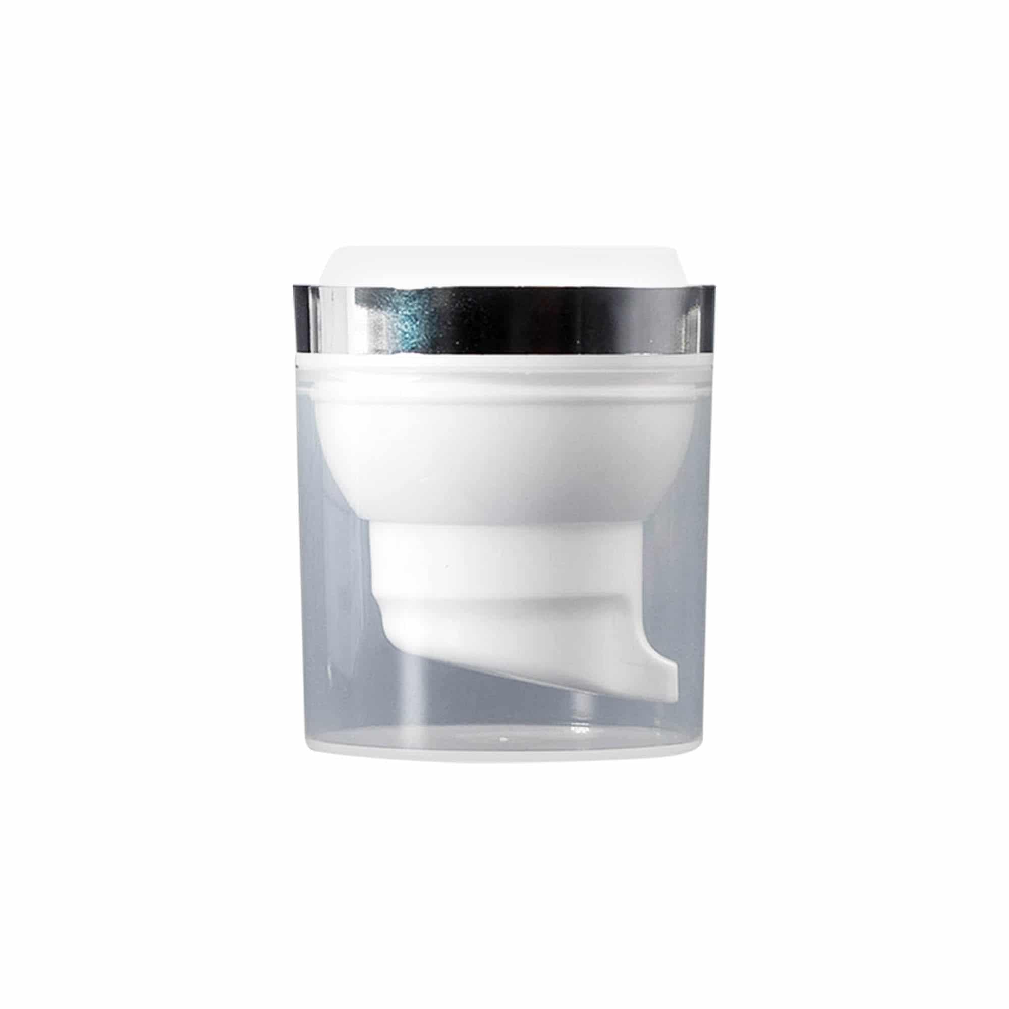 Dispenser a pompa Airless, 'Mezzo', plastica PP, bianco