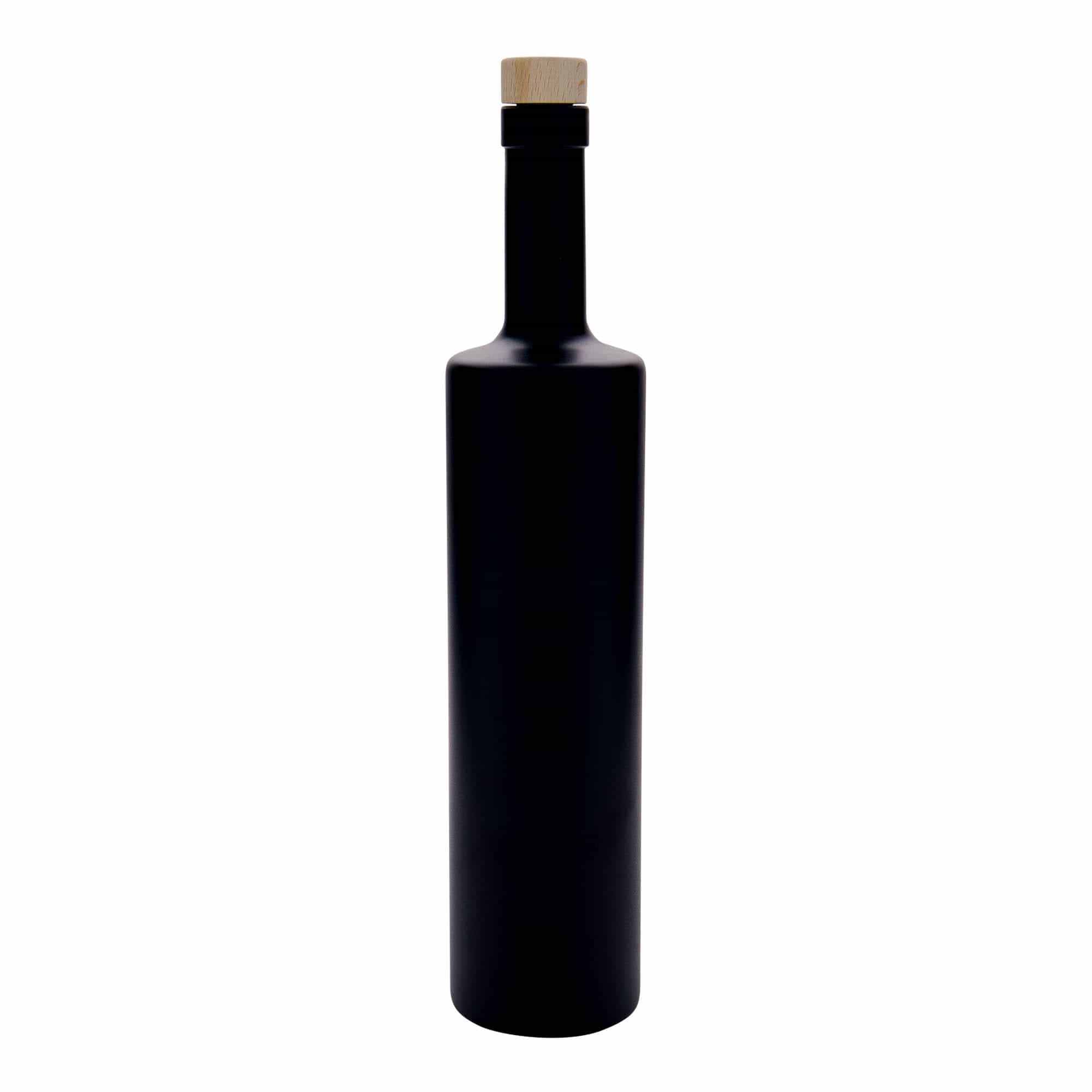 700 ml Bottiglia di vetro 'Centurio', nero, imboccatura: fascetta