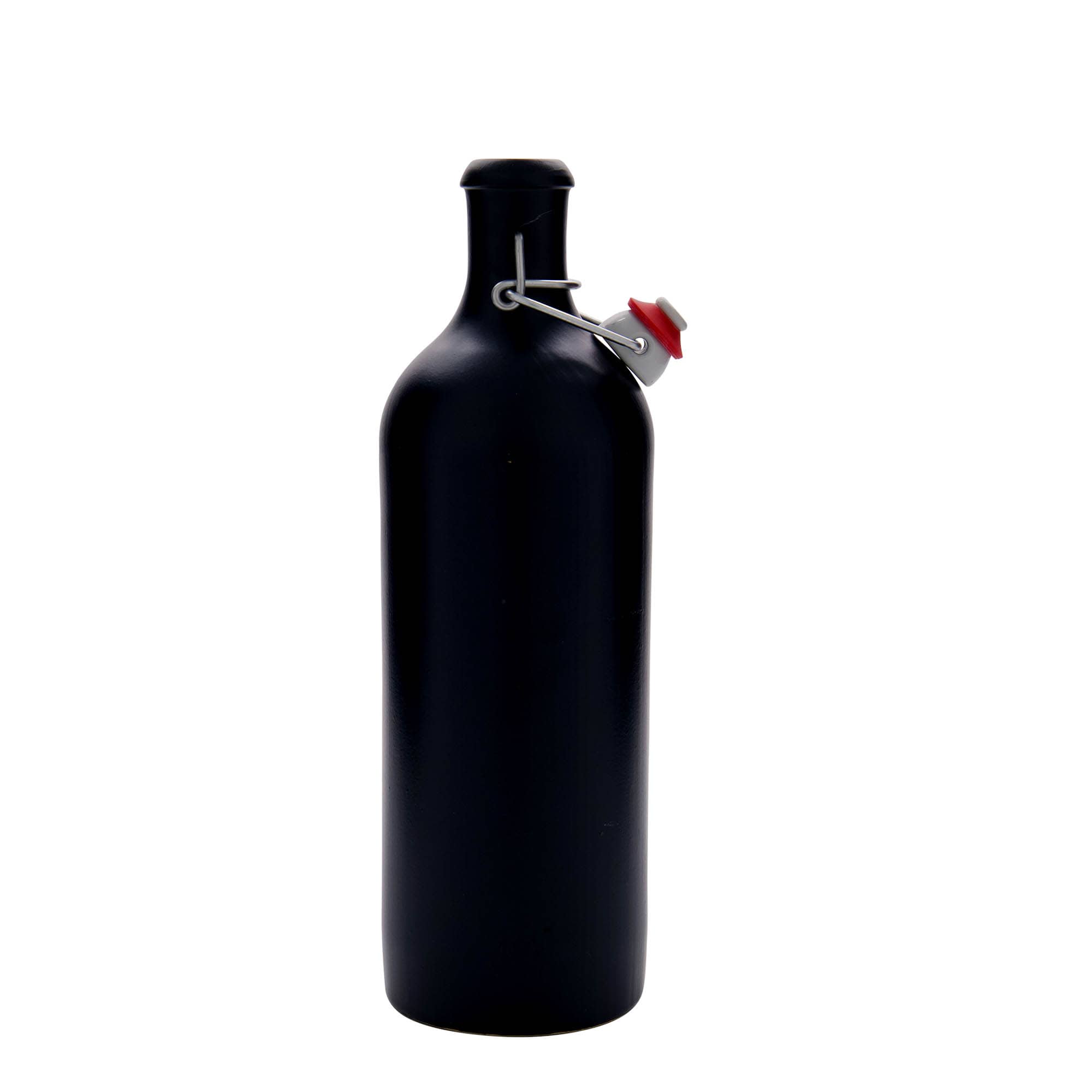 750 ml Bottiglia in ceramica, ceramica grès, nero, imboccatura: chiusura asta