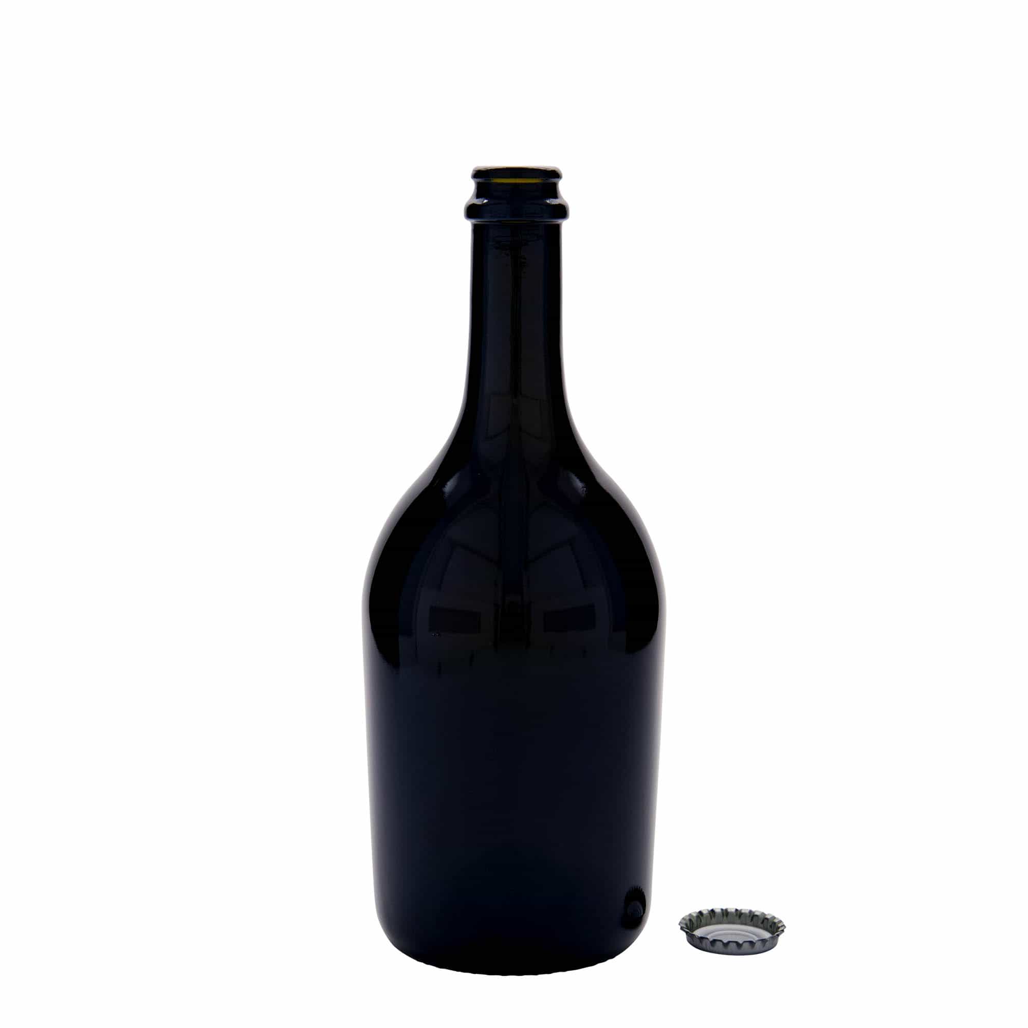 750 ml Bottiglia birra/Sekt 'Butterfly', vetro, verde antico, imboccatura: tappo a corona