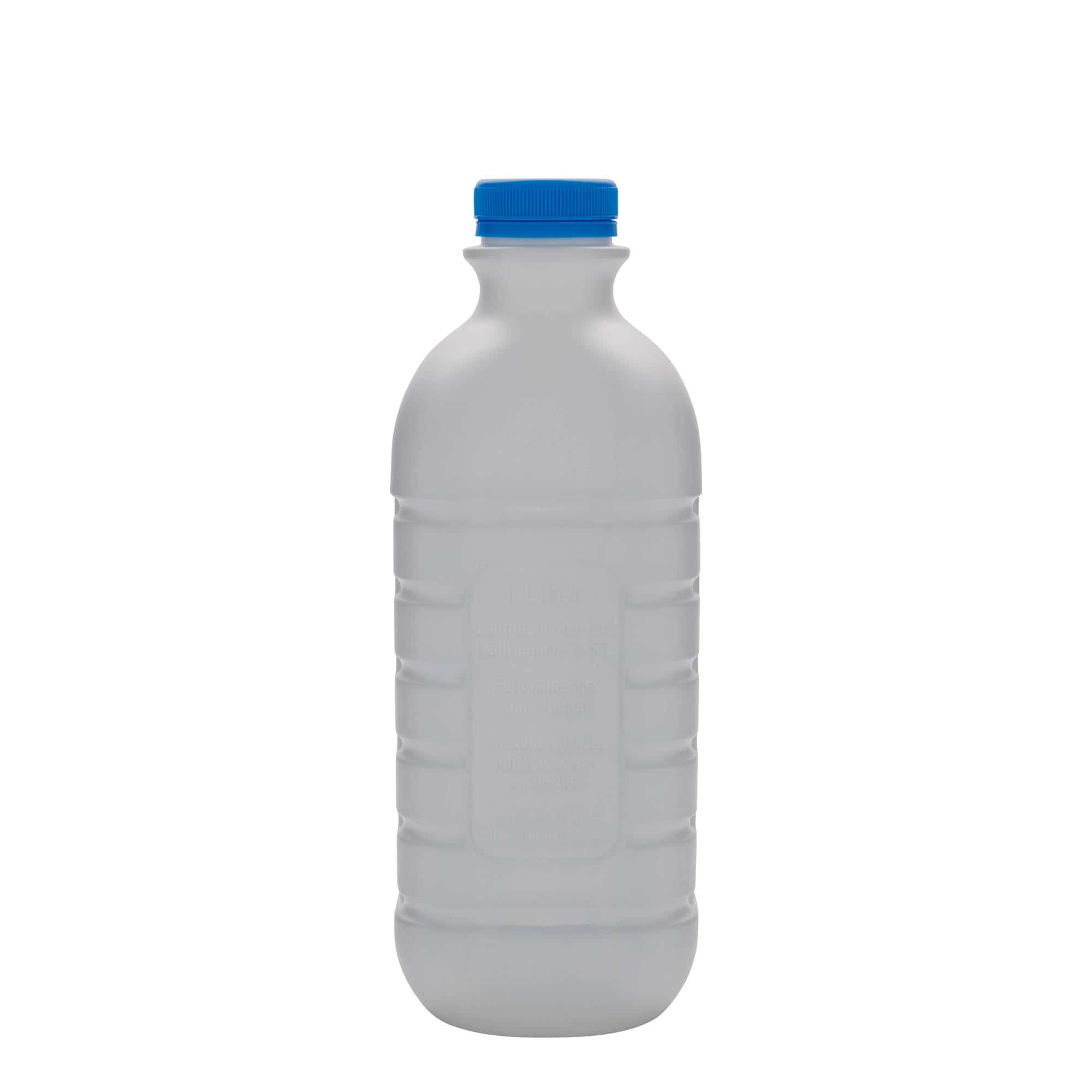 1.000 ml Bottiglia rettangolare, plastica HDPE, bianco, imboccatura: PEHD40
