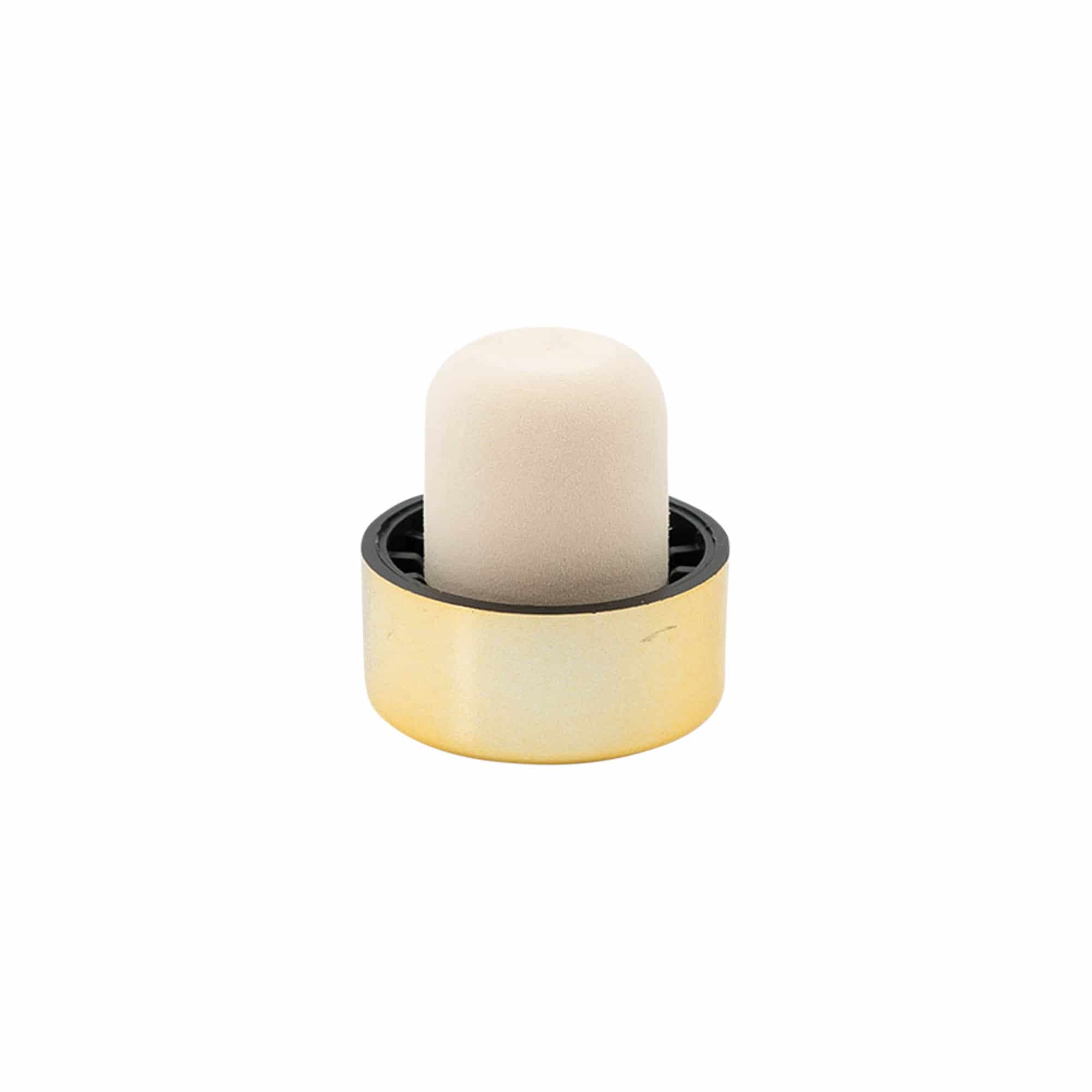 Tappo a fungo 19 mm, plastica, oro, per imboccatura: fascetta