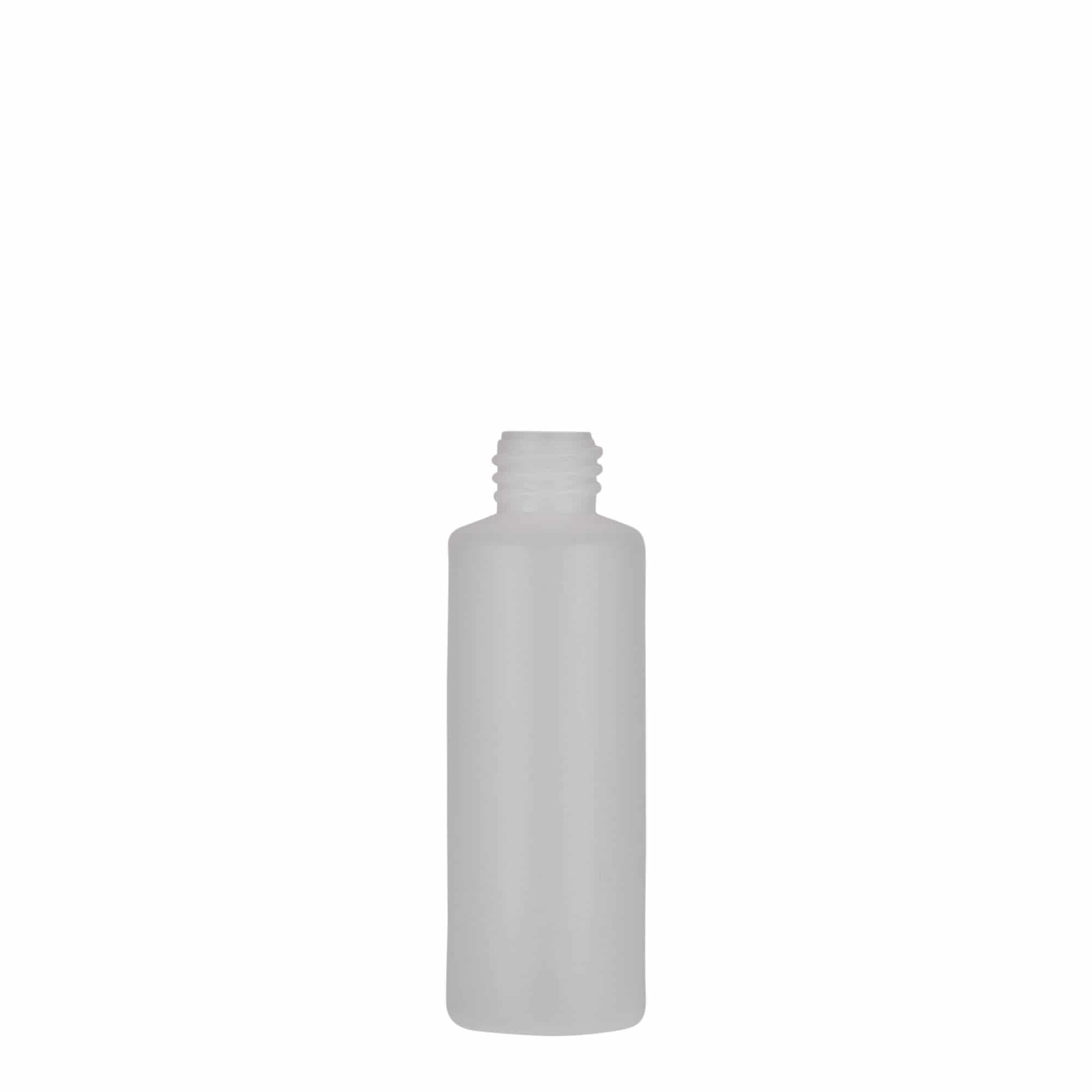 50 ml Bottiglia cilindrica, plastica PE, naturale, imboccatura: a vite