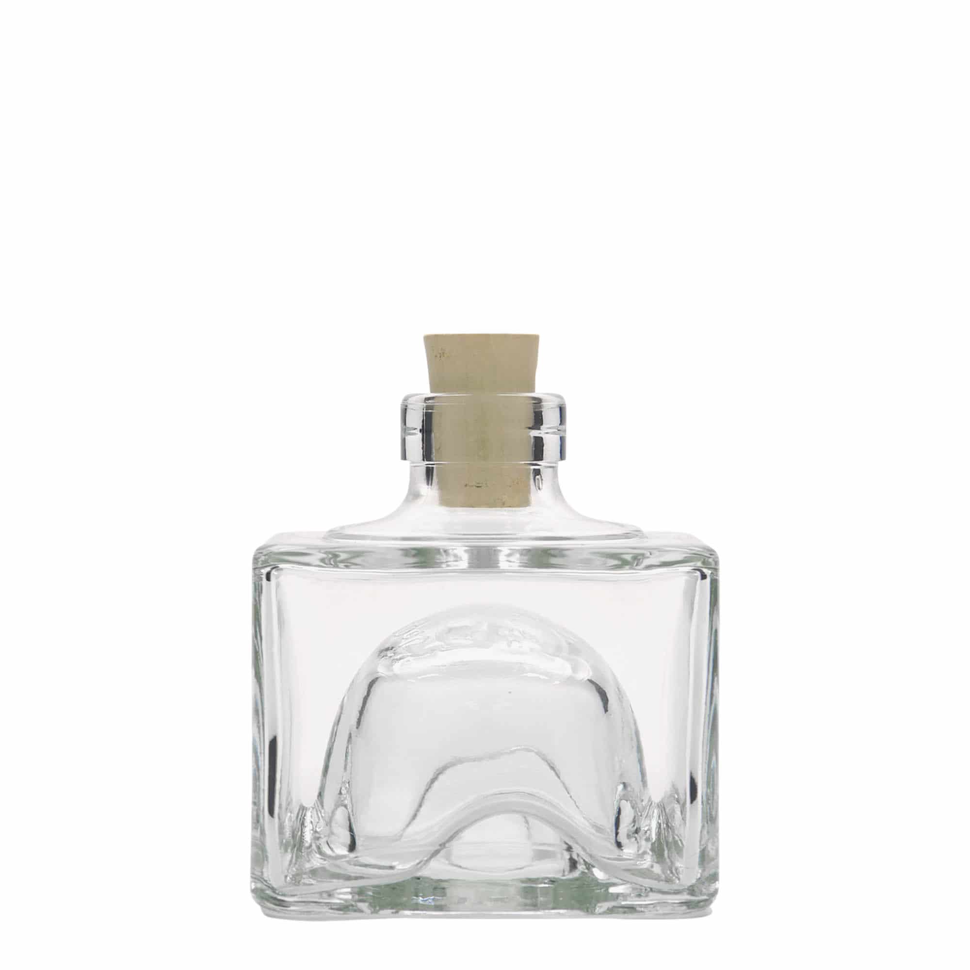 200 ml Bottiglia di vetro 'Cocolores', quadrata, imboccatura: fascetta