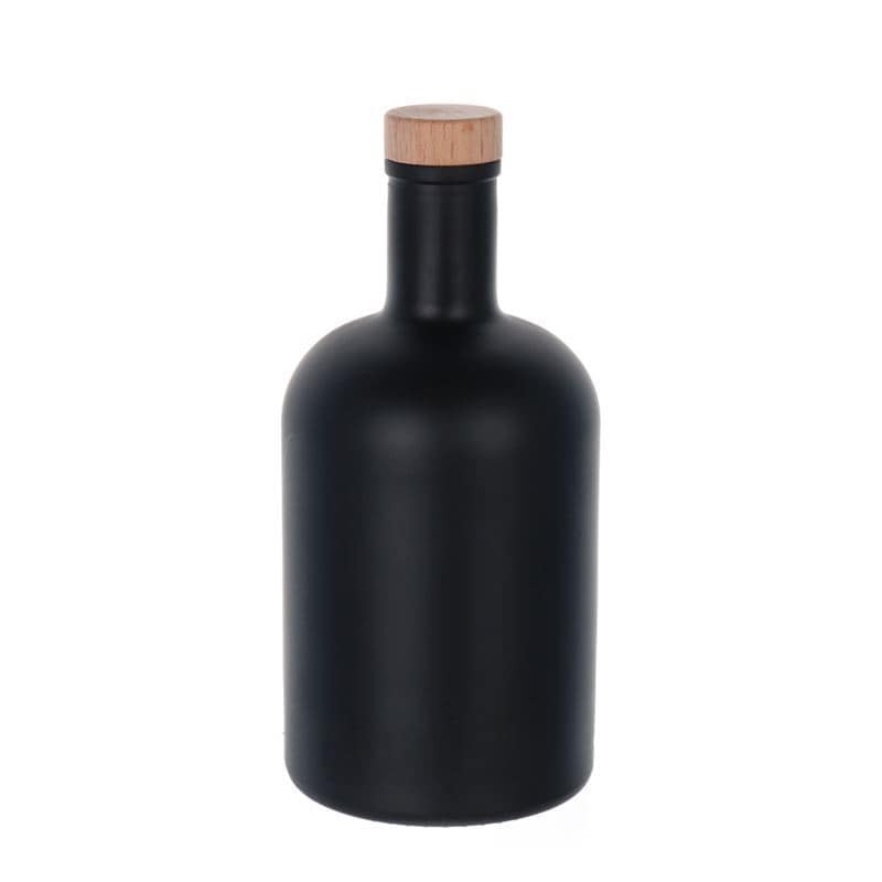 700 ml Bottiglia di vetro 'Gerardino', nero, imboccatura: fascetta