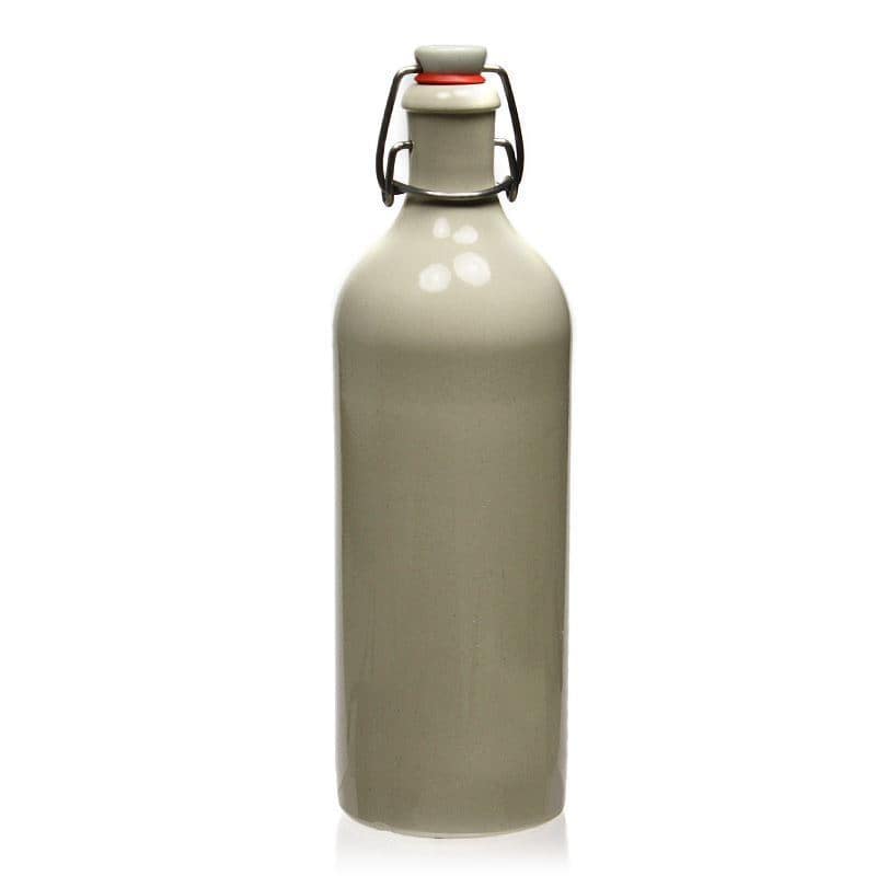 750 ml Bottiglia in ceramica, ceramica grès, beige, imboccatura: tappo meccanico