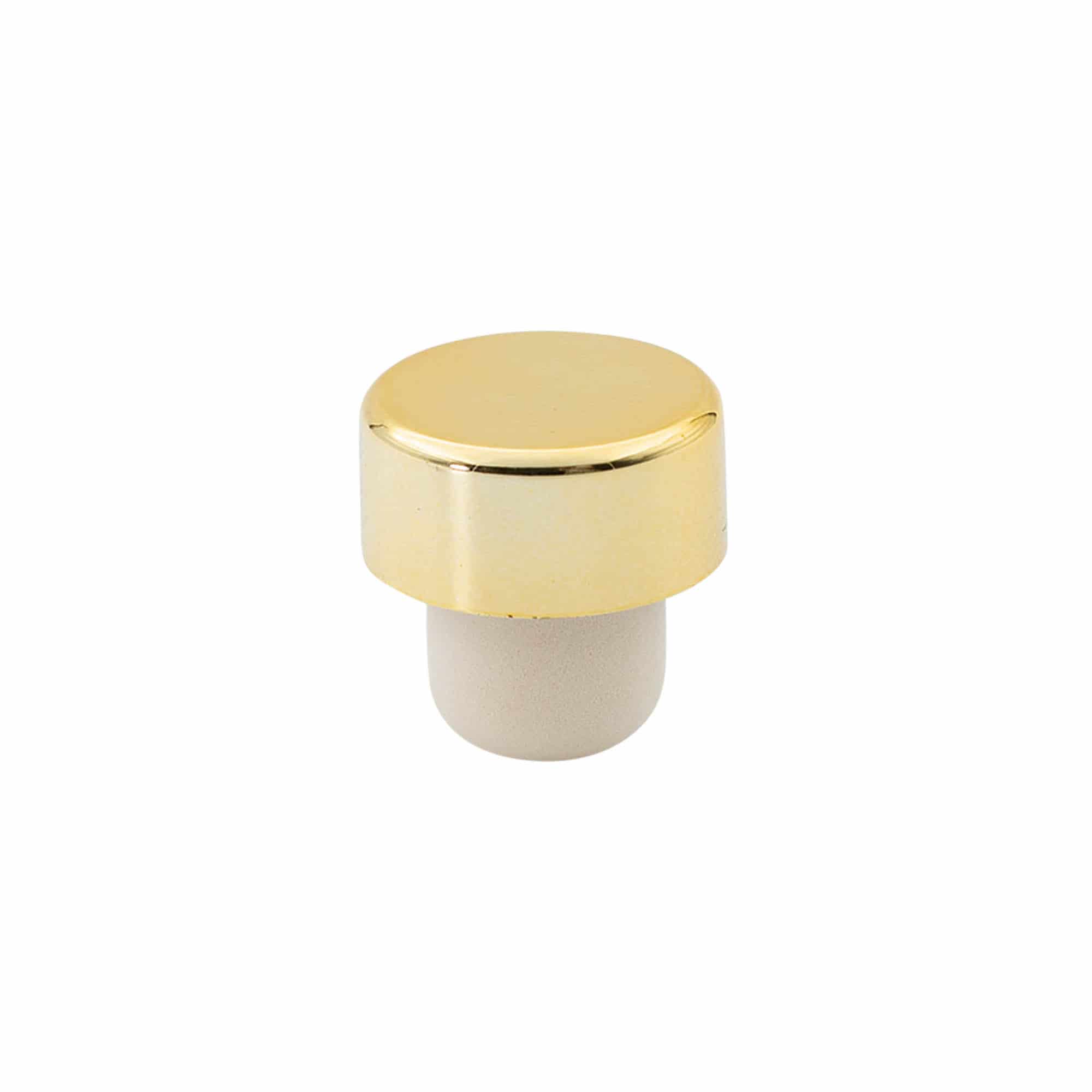 Tappo a fungo 19 mm, plastica, oro, per imboccatura: fascetta