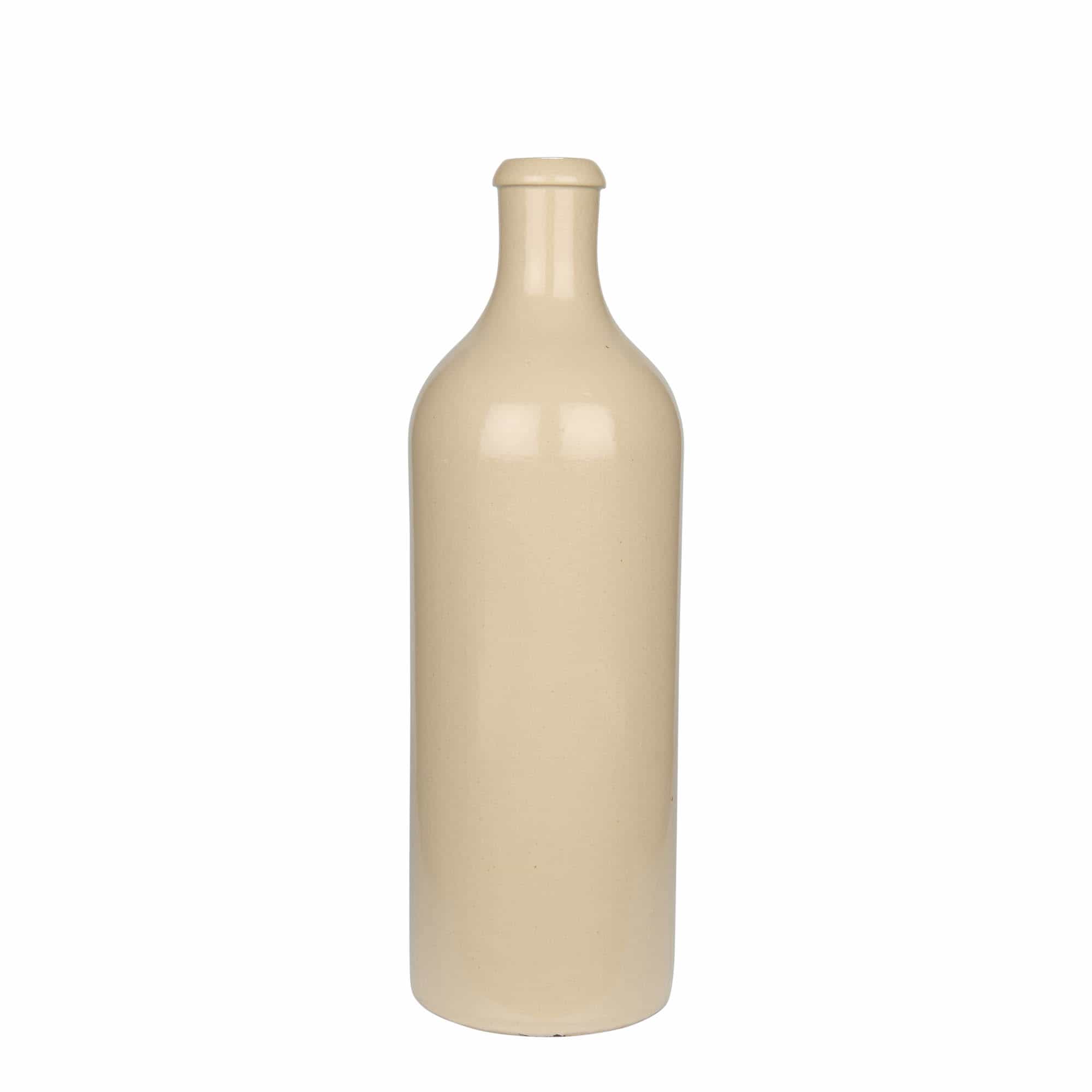 750 ml Bottiglia in ceramica, ceramica grès, beige, imboccatura: fascetta