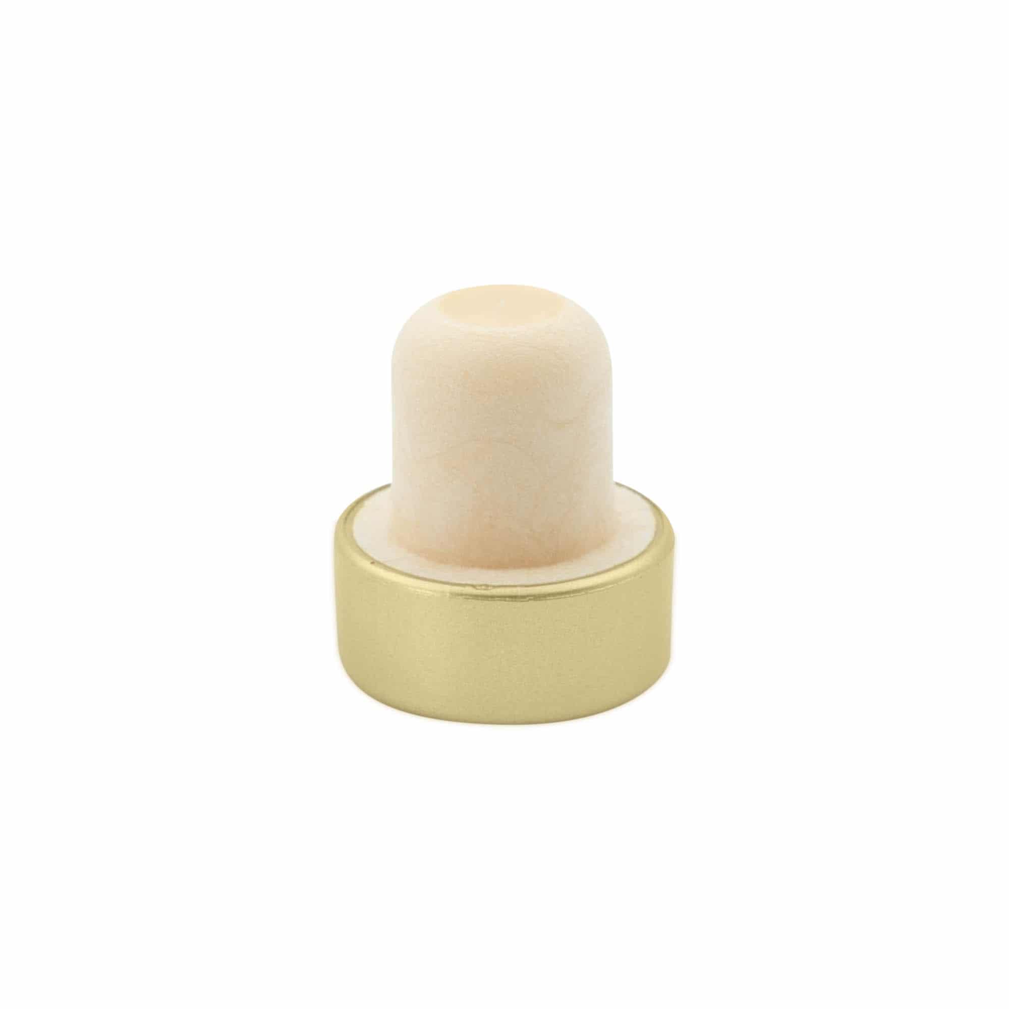 Tappo a fungo 19 mm, plastica, oro, per imboccatura: fascetta