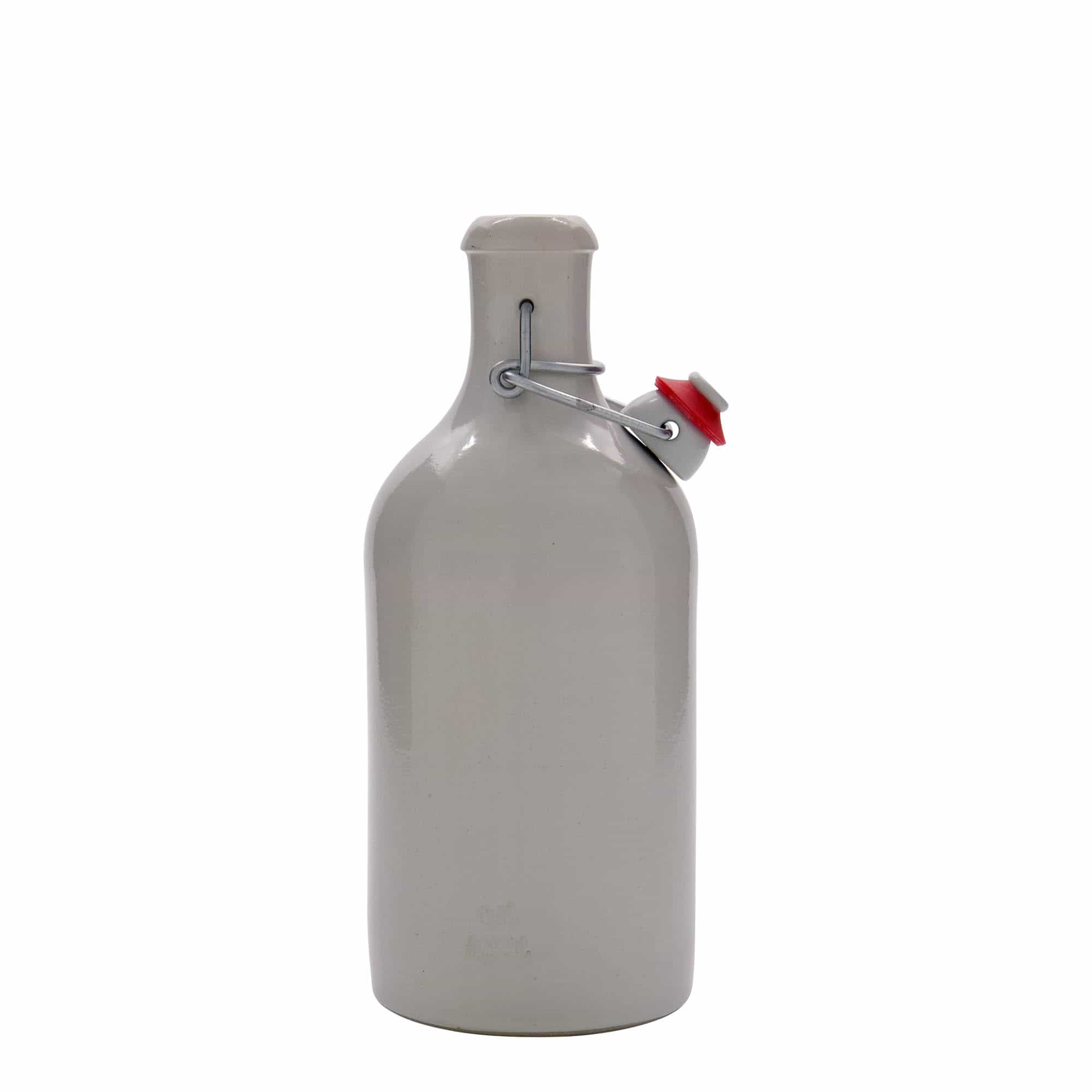 500 ml Bottiglia in ceramica, ceramica grès, bianco, imboccatura: tappo meccanico