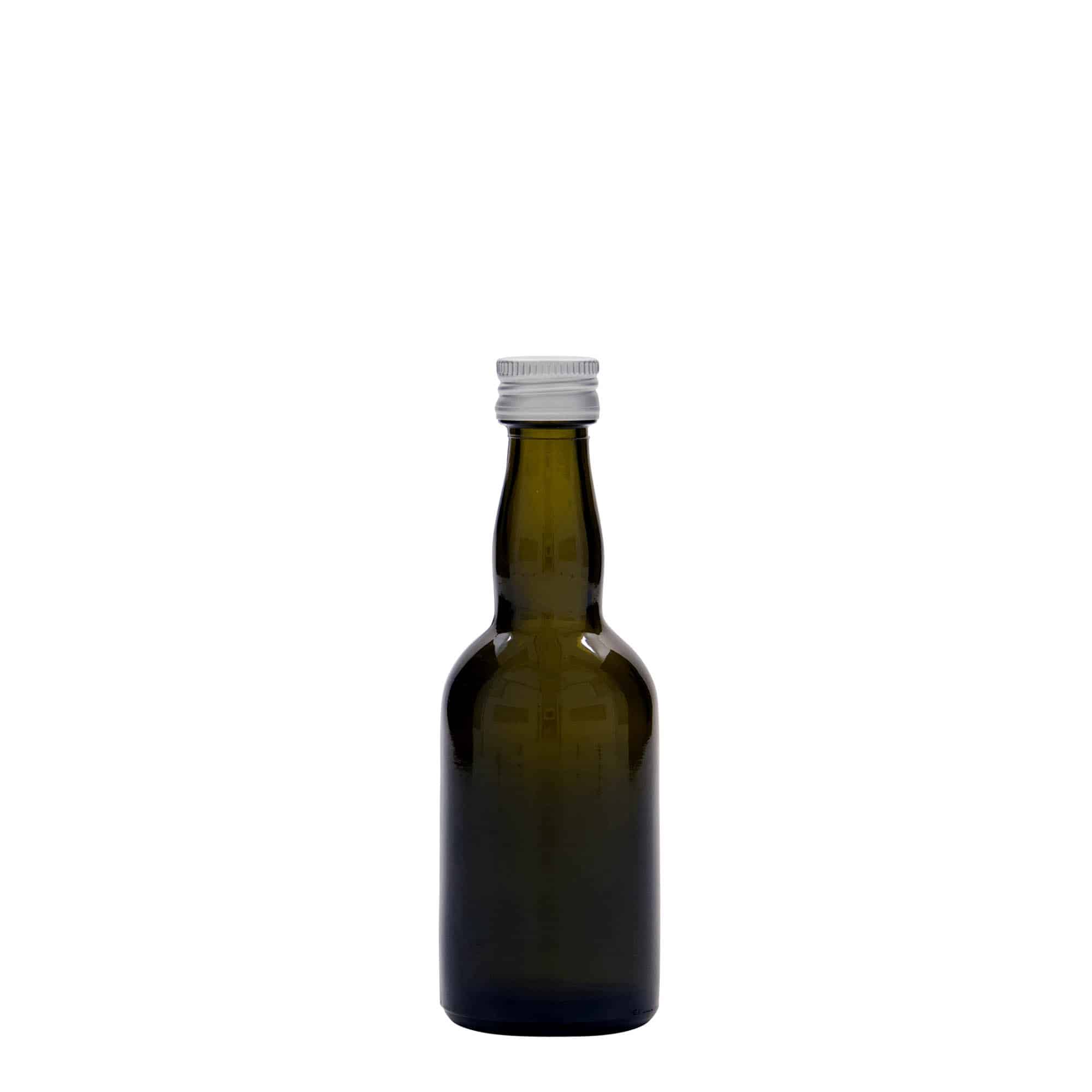 50 ml Bottiglia di vetro 'Proba', verde antico, imboccatura: PP 18