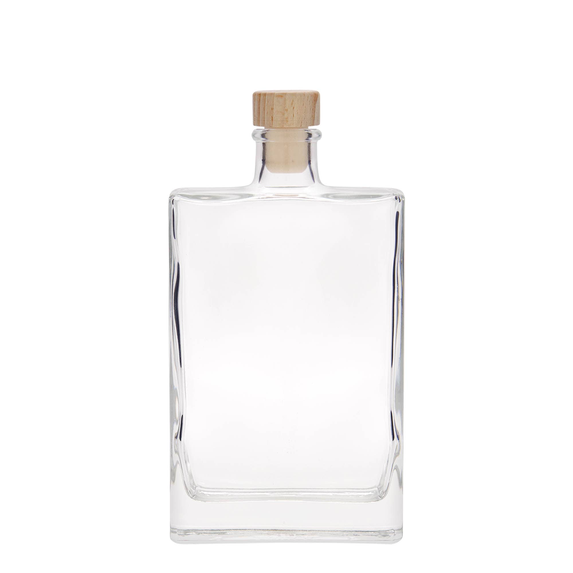 350 ml Bottiglia di vetro 'Julia', rettangolare, imboccatura: fascetta