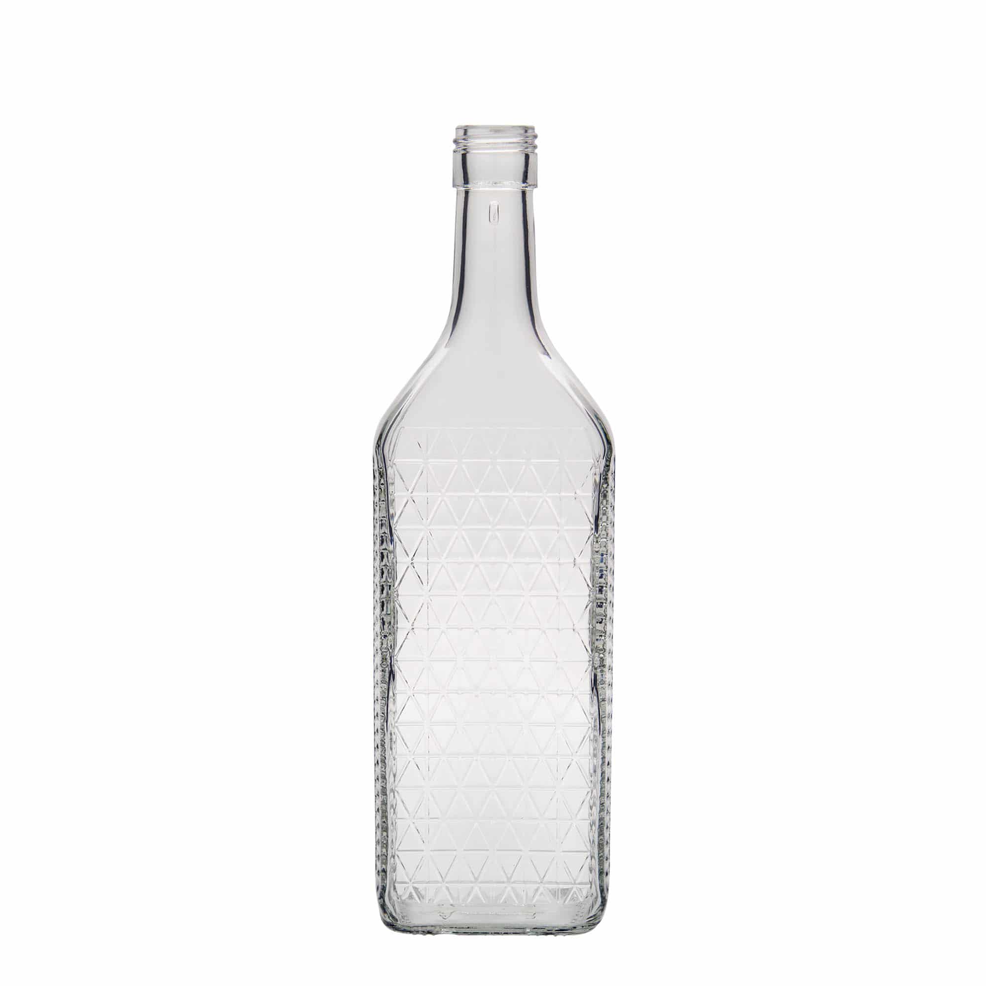 700 ml Bottiglia di vetro 'Caruso', rettangolare, imboccatura: PP 31,5