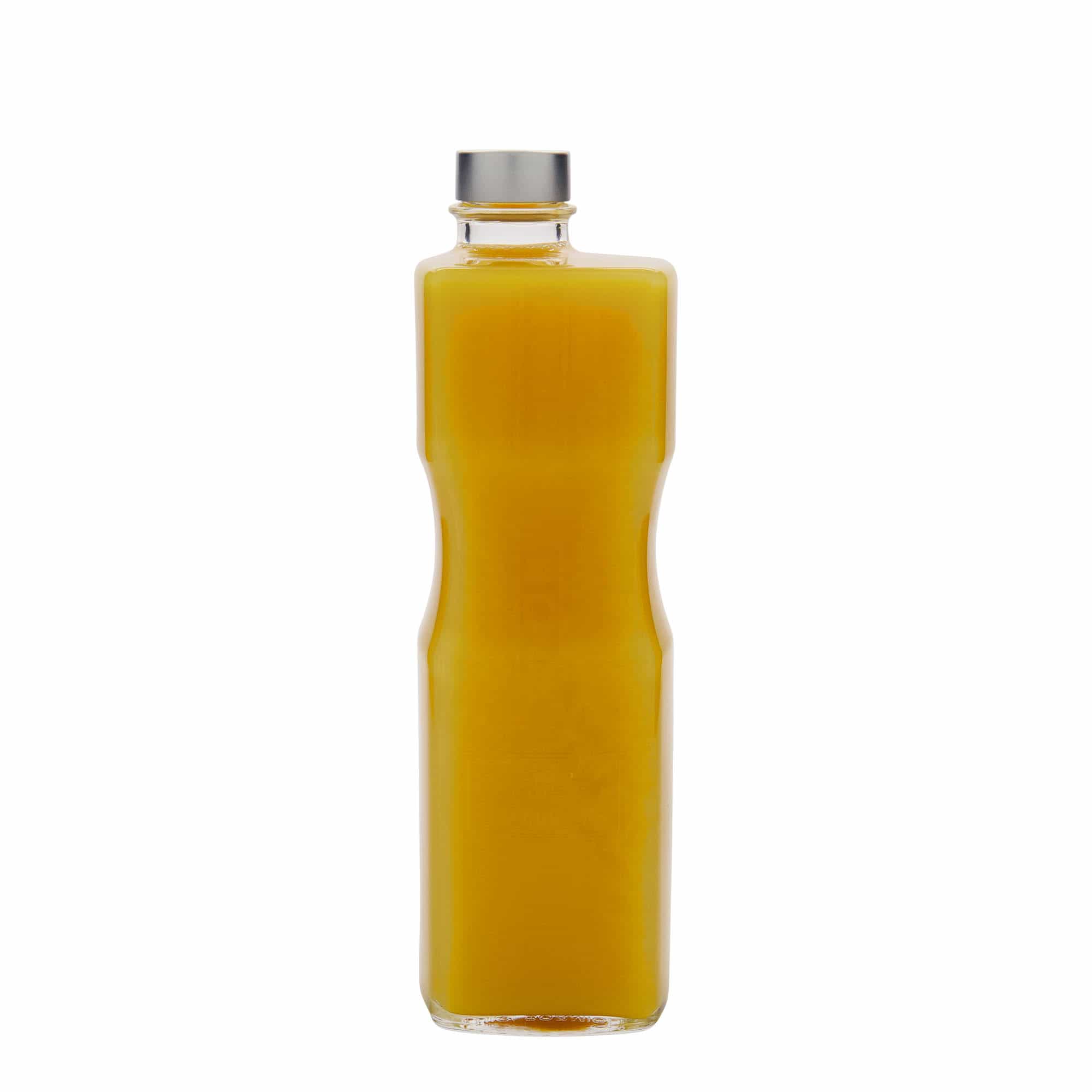 1.000 ml Bottiglia di vetro 'Optima Juice', rettangolare, imboccatura: a vite
