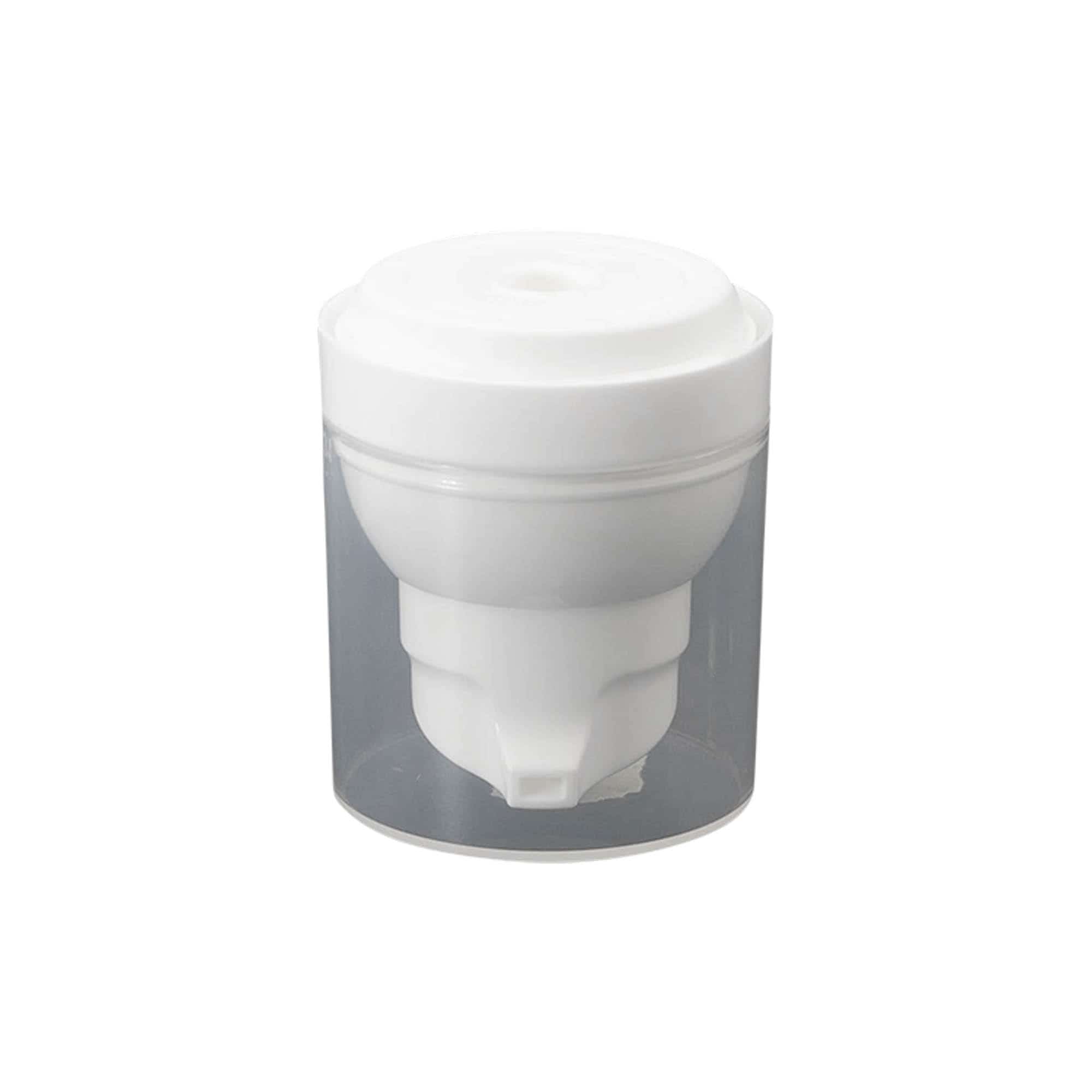 Dispenser a pompa Airless, 'Mezzo', plastica PP, bianco